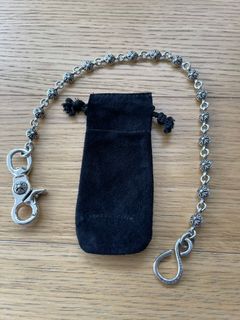 Vintage 1993 Chrome Hearts Leather Wallet With Chrome Hearts Sterling  Silver Barrel Wallet Chain 