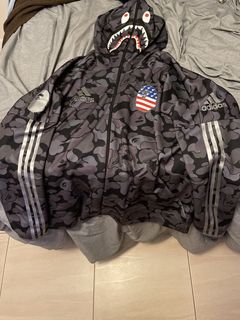 Adidas x hot sale bape hoodie