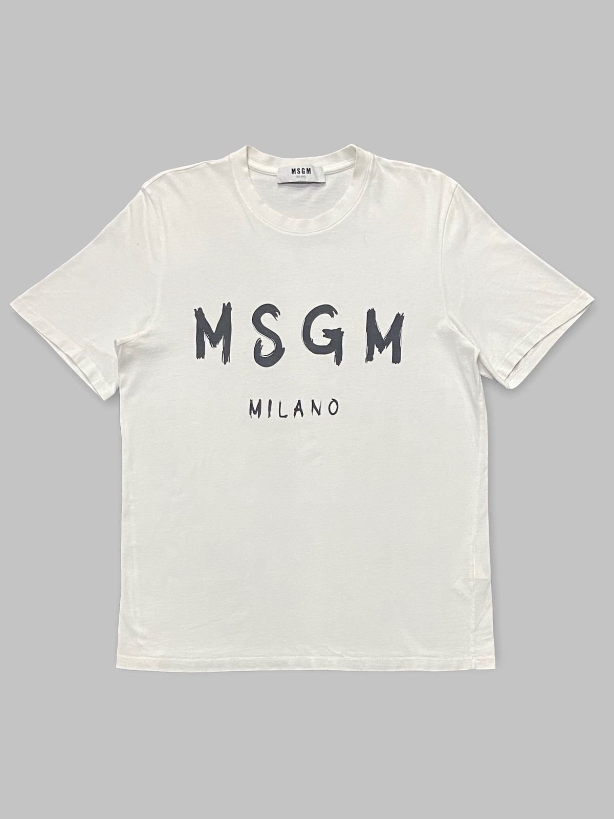 MSGM MSGM Milano Brush Painting Logo Tshirt | Grailed