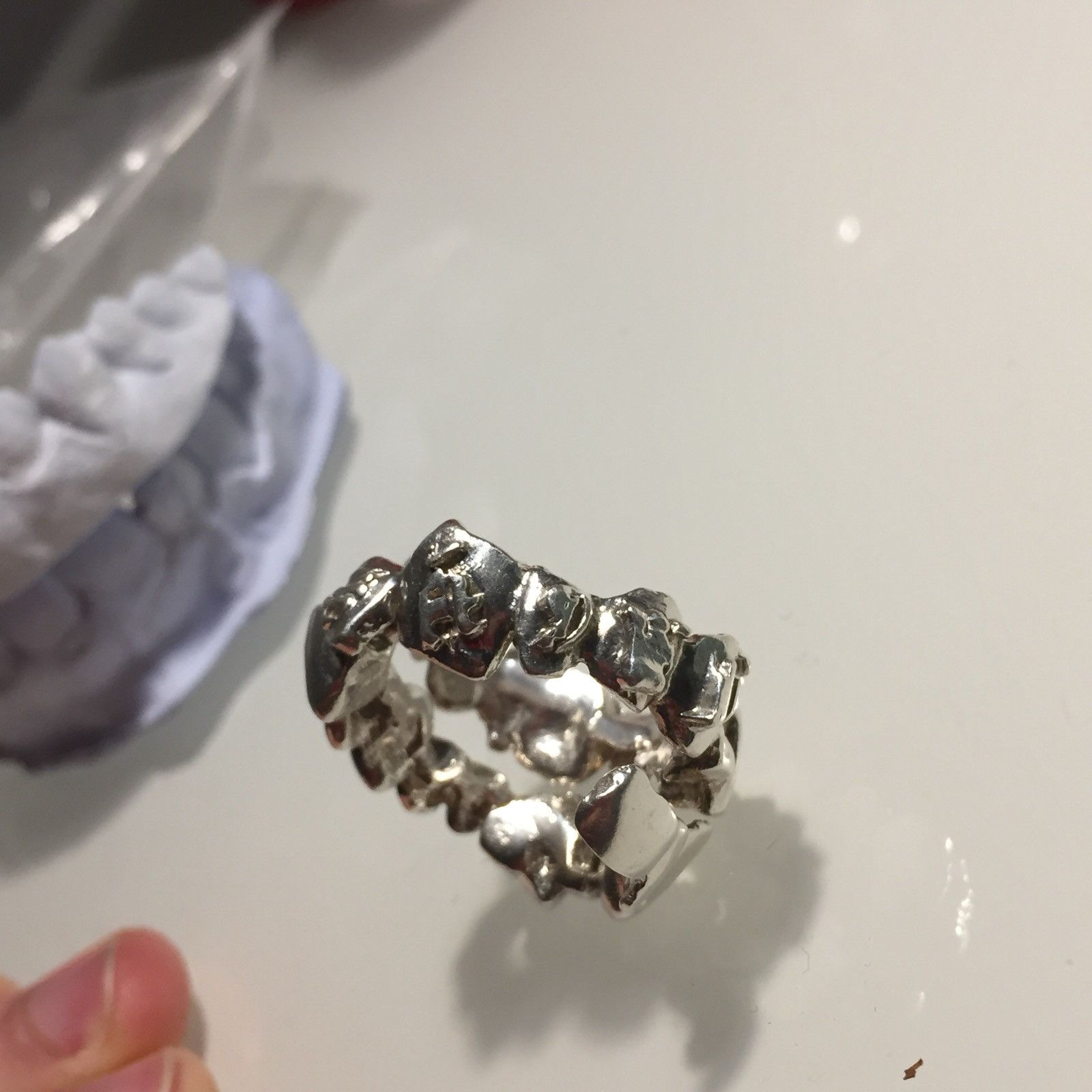 Drain Gang × Goth Money Bladee Teeth Ring 925 Silver Size ONE SIZE - 5 Thumbnail