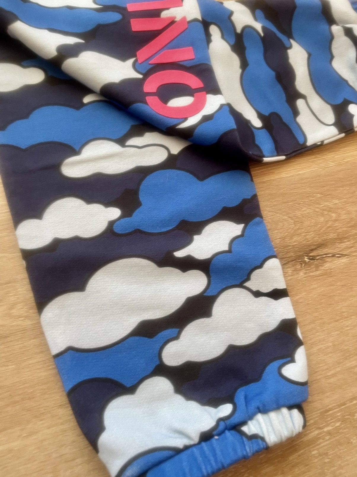 Moschino Love Moschino Blue Cloud Camo Repeat Mid-Waisted Joggers Size 28" / US 6 / IT 42 - 7 Thumbnail