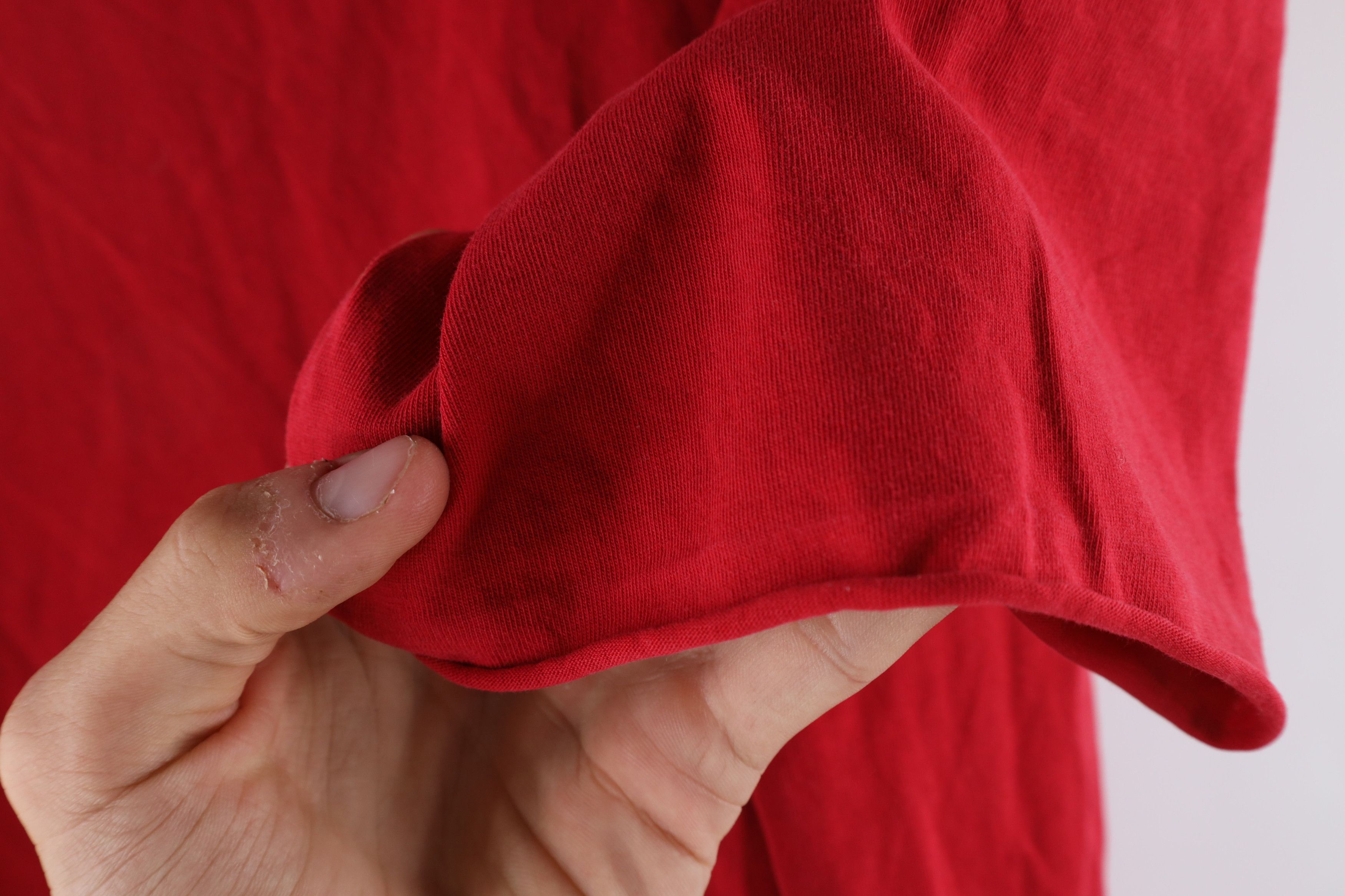 Vintage Vintage Lands End Thrashed Short Sleeve T-Shirt Red Cotton Size US L / EU 52-54 / 3 - 9 Preview