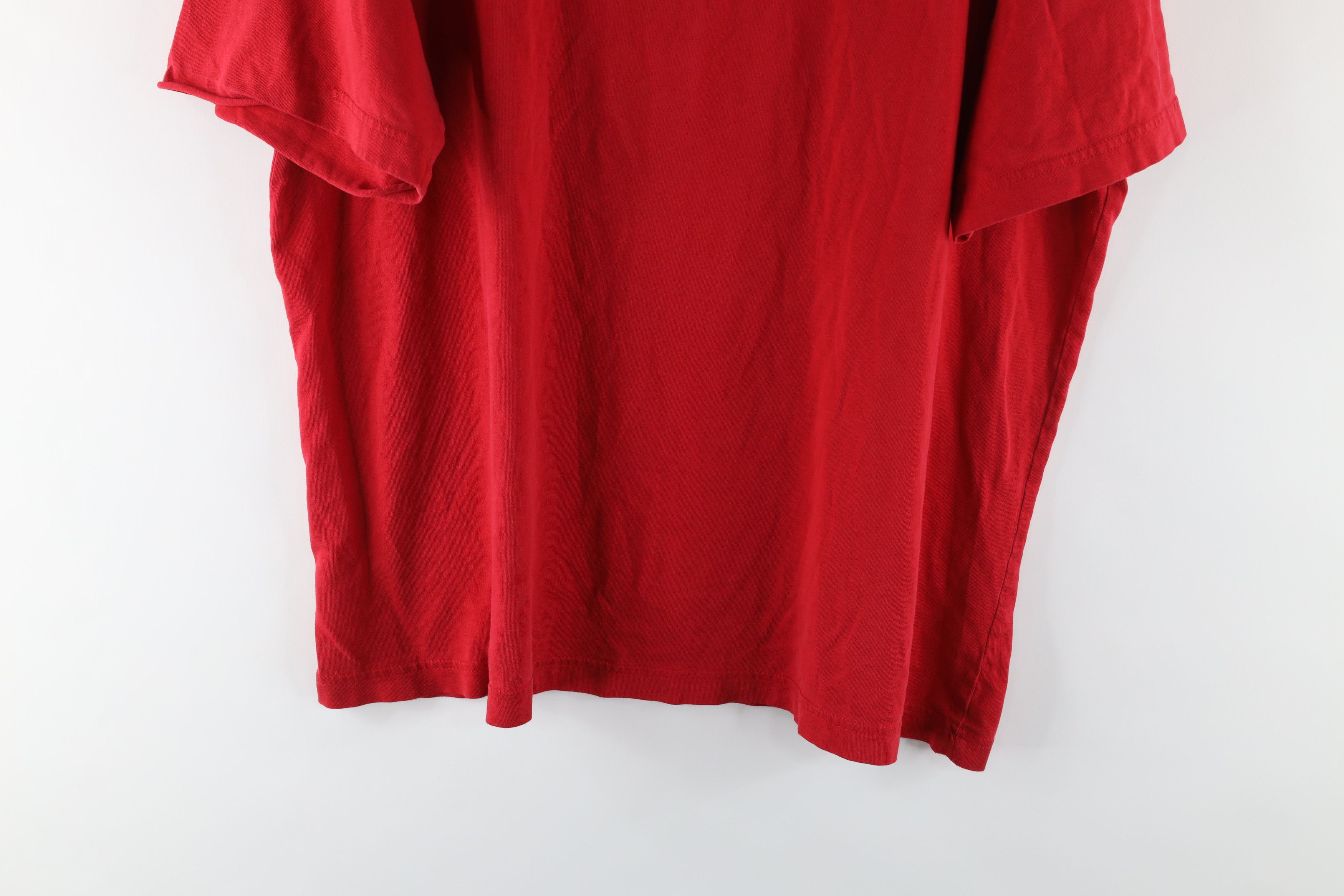 Vintage Vintage Lands End Thrashed Short Sleeve T-Shirt Red Cotton Size US L / EU 52-54 / 3 - 7 Thumbnail