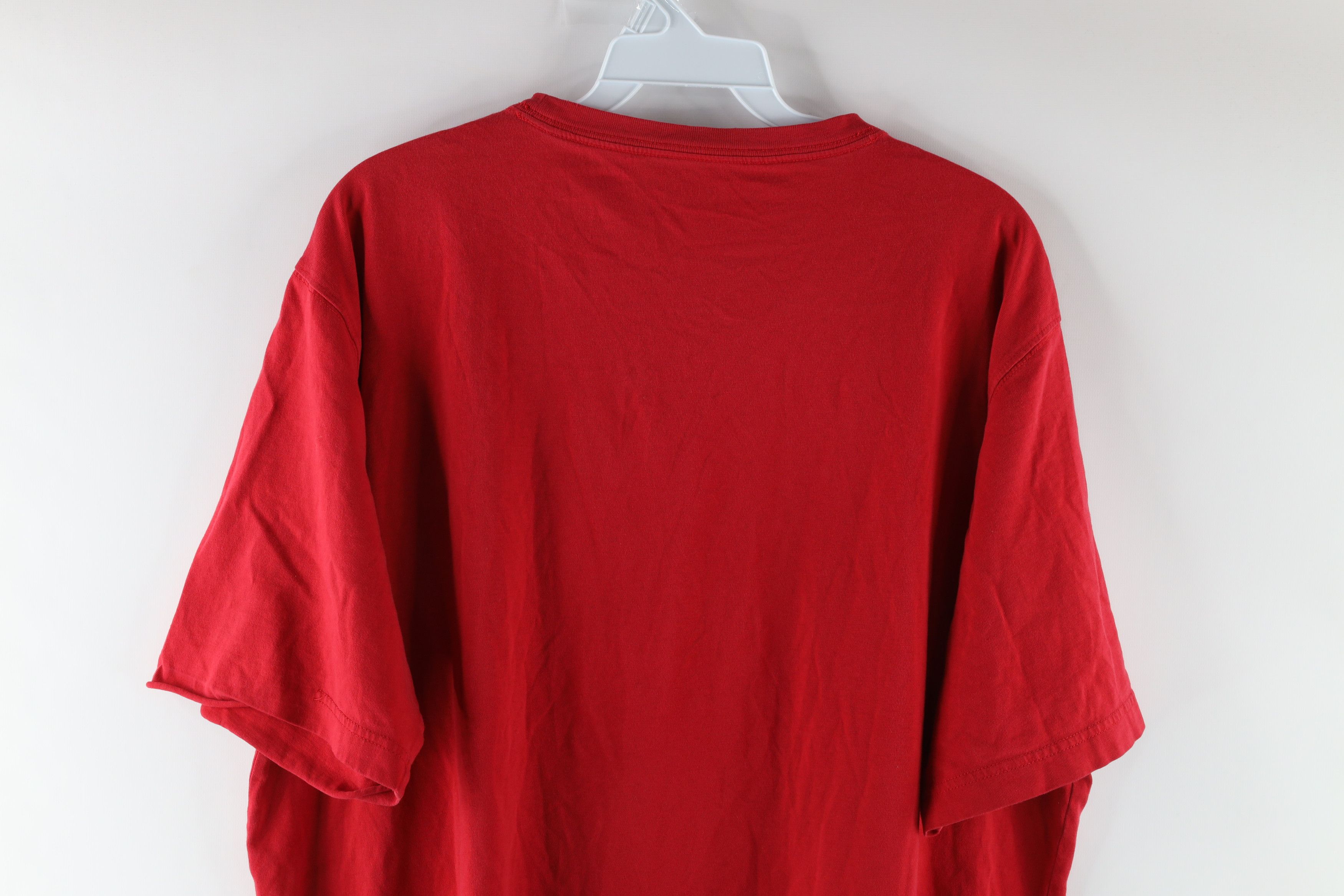 Vintage Vintage Lands End Thrashed Short Sleeve T-Shirt Red Cotton Size US L / EU 52-54 / 3 - 6 Thumbnail