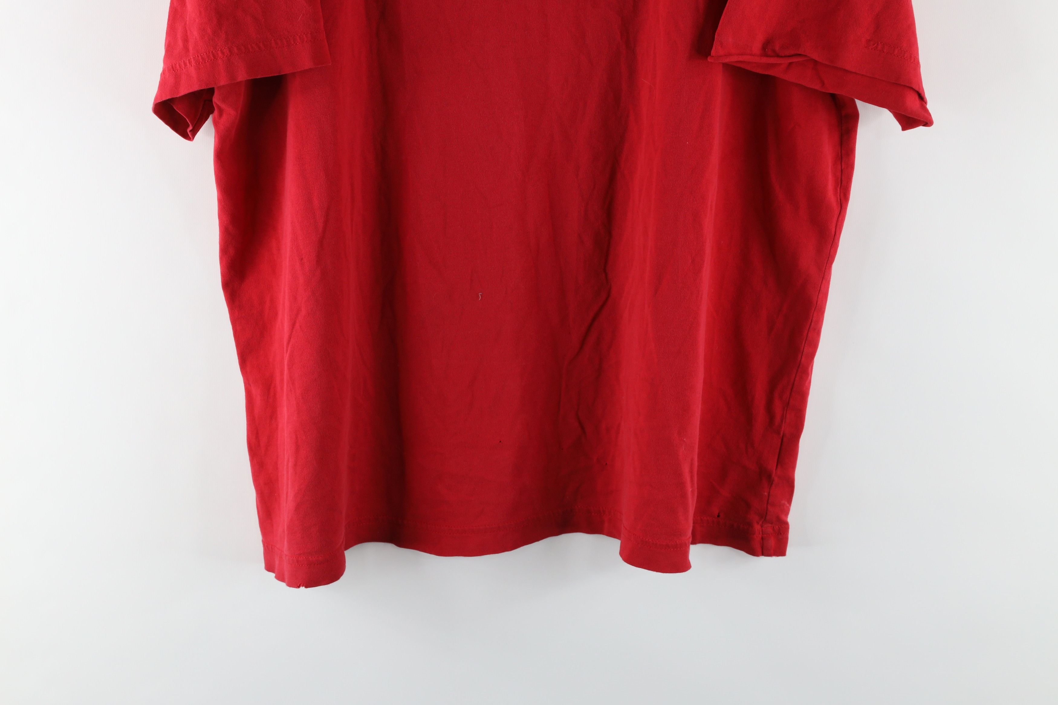 Vintage Vintage Lands End Thrashed Short Sleeve T-Shirt Red Cotton Size US L / EU 52-54 / 3 - 3 Thumbnail