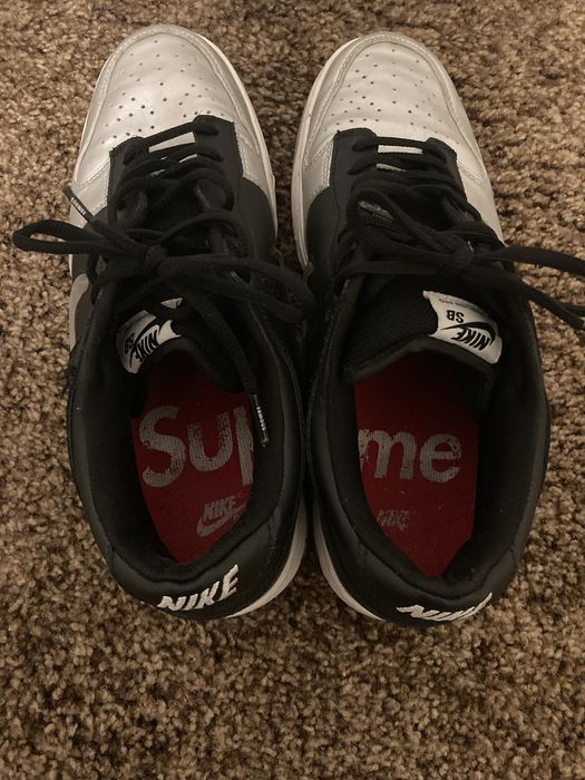 sb dunk low supreme jewel swoosh silver