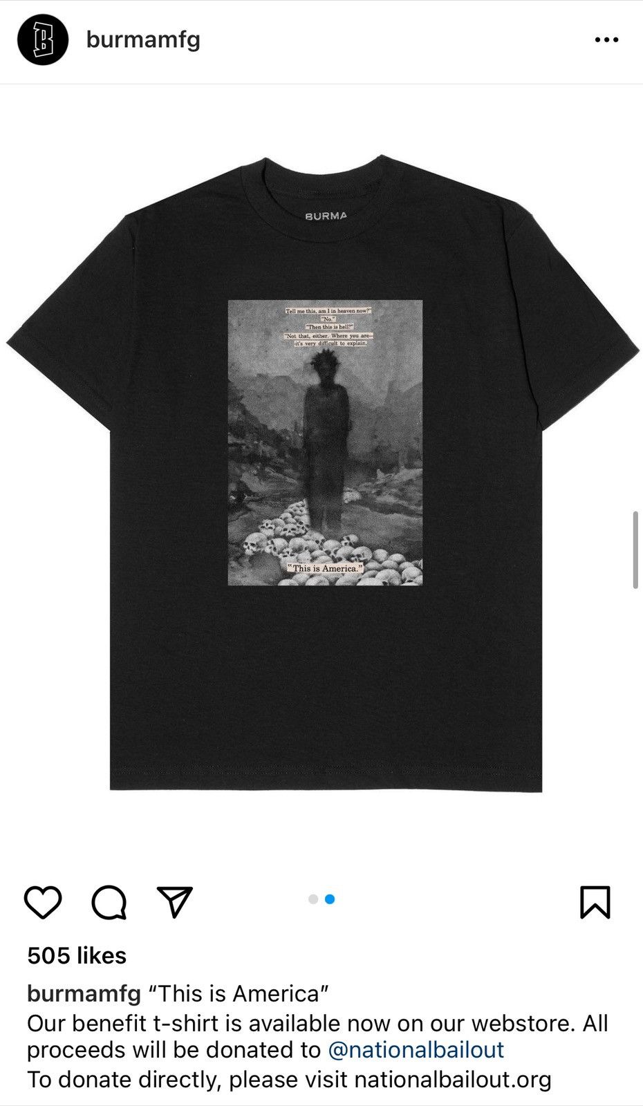 Burma “This is America” national bailout tee Size US M / EU 48-50 / 2 - 2 Thumbnail