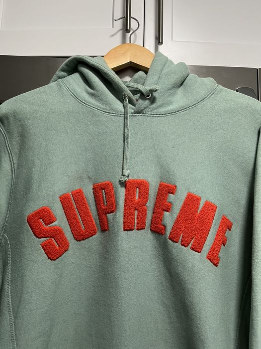 Supreme Chenille Arc Logo Hooded Sweatshirt Grey Men's - SS17 - US