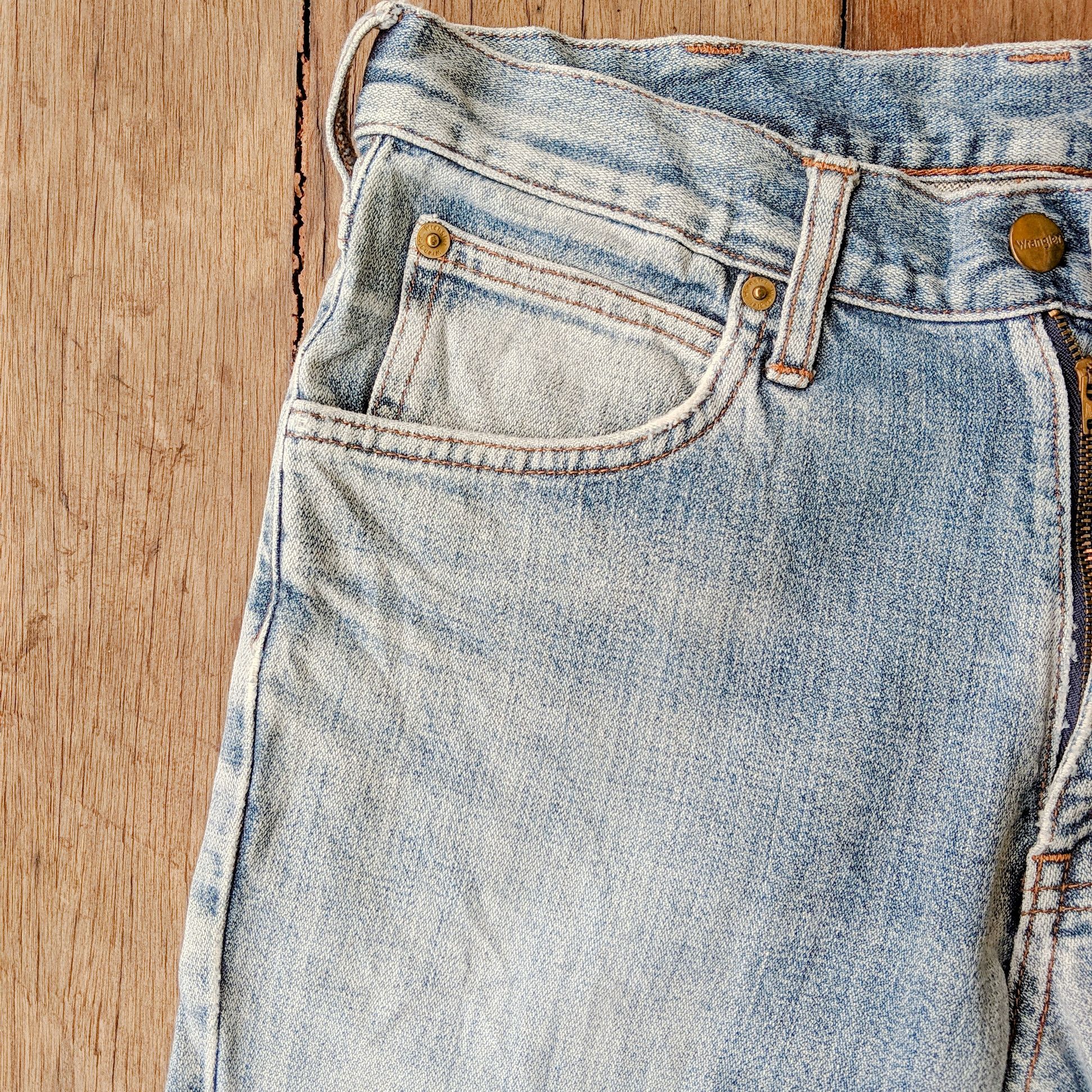 Japanese Brand × Jean × Vintage Vintage Wrangler W30 Faded Distressed Denim Jean Pants Size US 30 / EU 46 - 13 Thumbnail