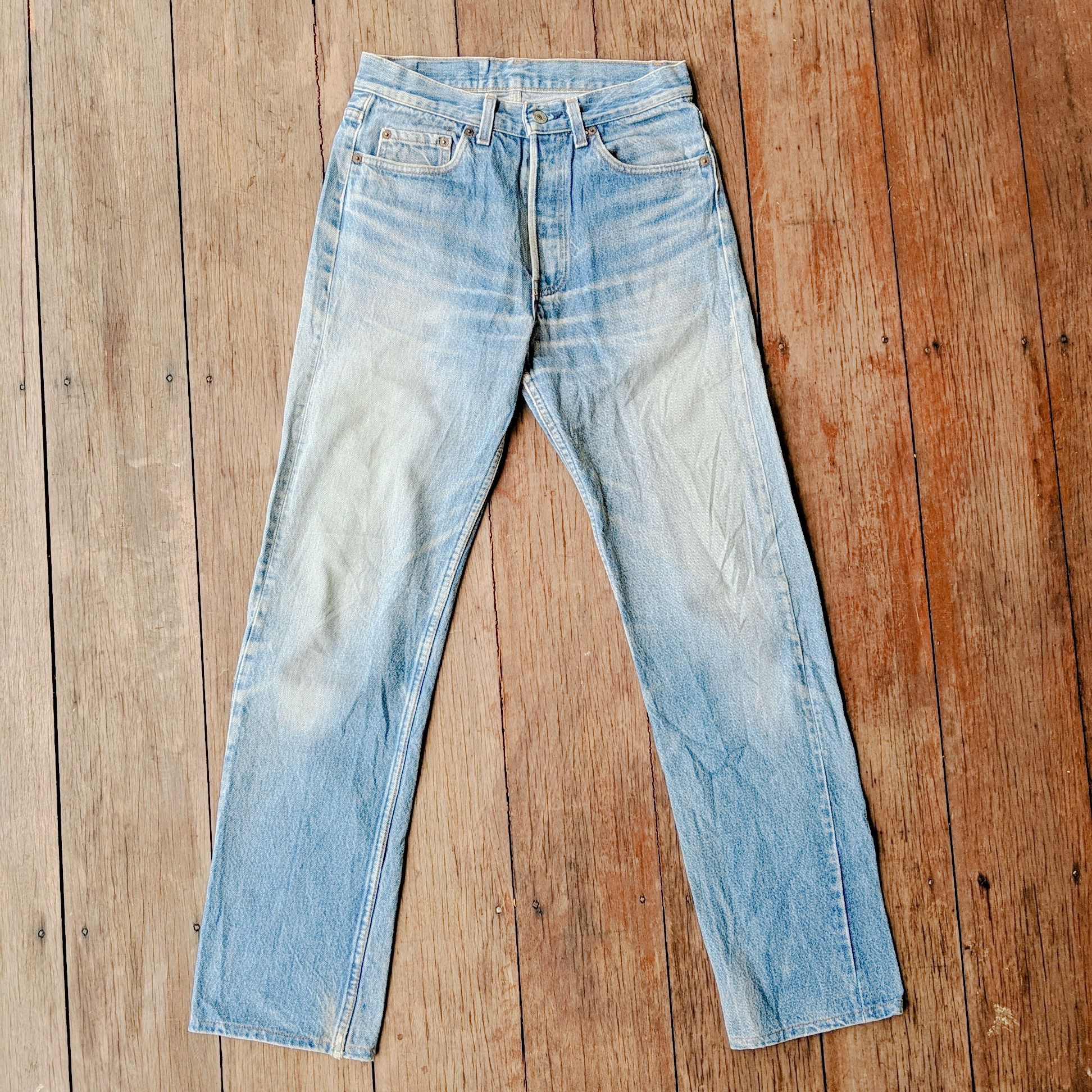 Japanese Brand Vintage Levis 501 W28x32 Faded Denim Button Up Pants Size US 28 / EU 44 - 1 Thumbnail