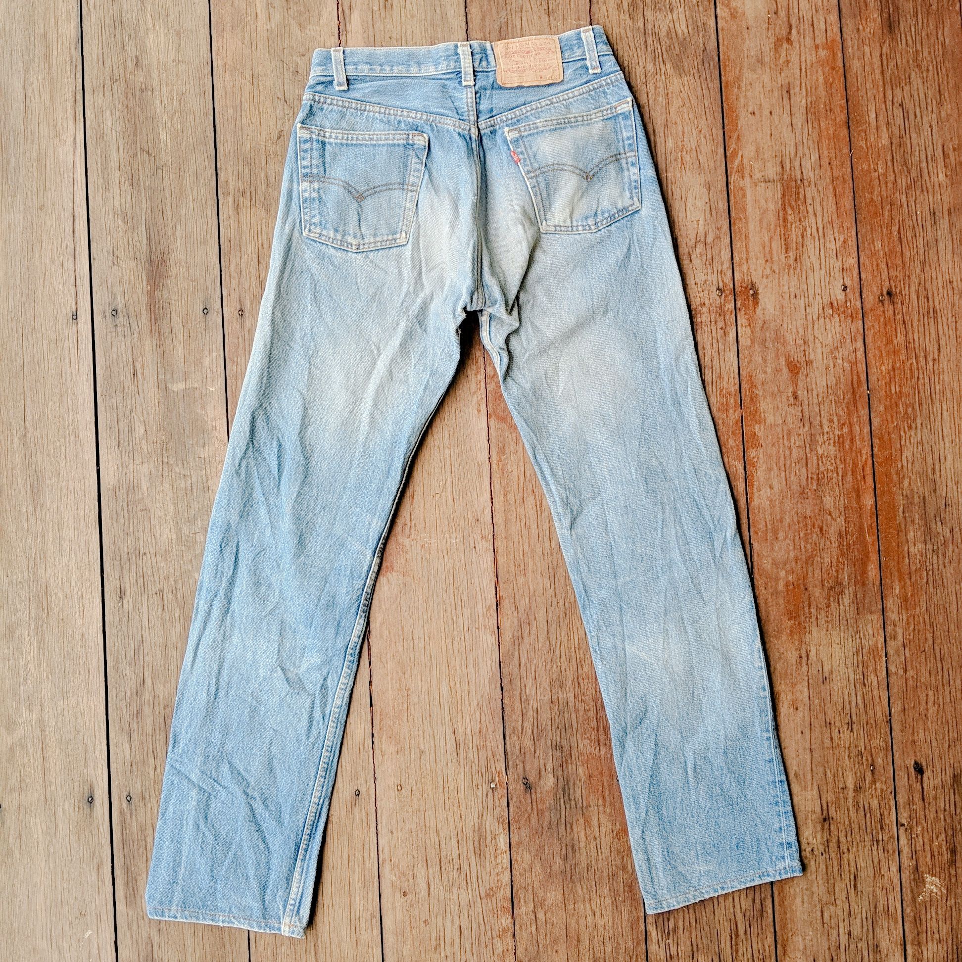 Japanese Brand Vintage Levis 501 W28x32 Faded Denim Button Up Pants Size US 28 / EU 44 - 7 Thumbnail