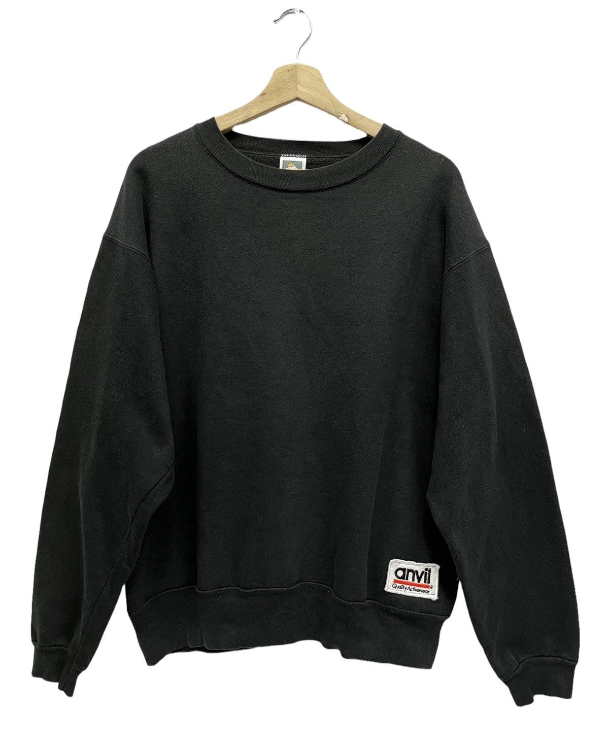 Anvil × Vintage Vintage ANVIL Faded Black Sweater Made In USA Size US M / EU 48-50 / 2 - 2 Thumbnail