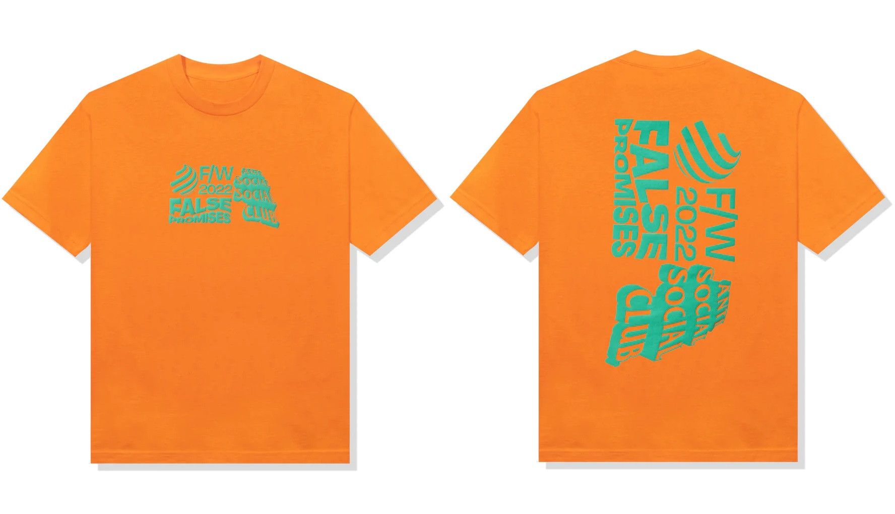 DS FW22 Green ASSC False Promises Orange Tee BApe Kith kaws
