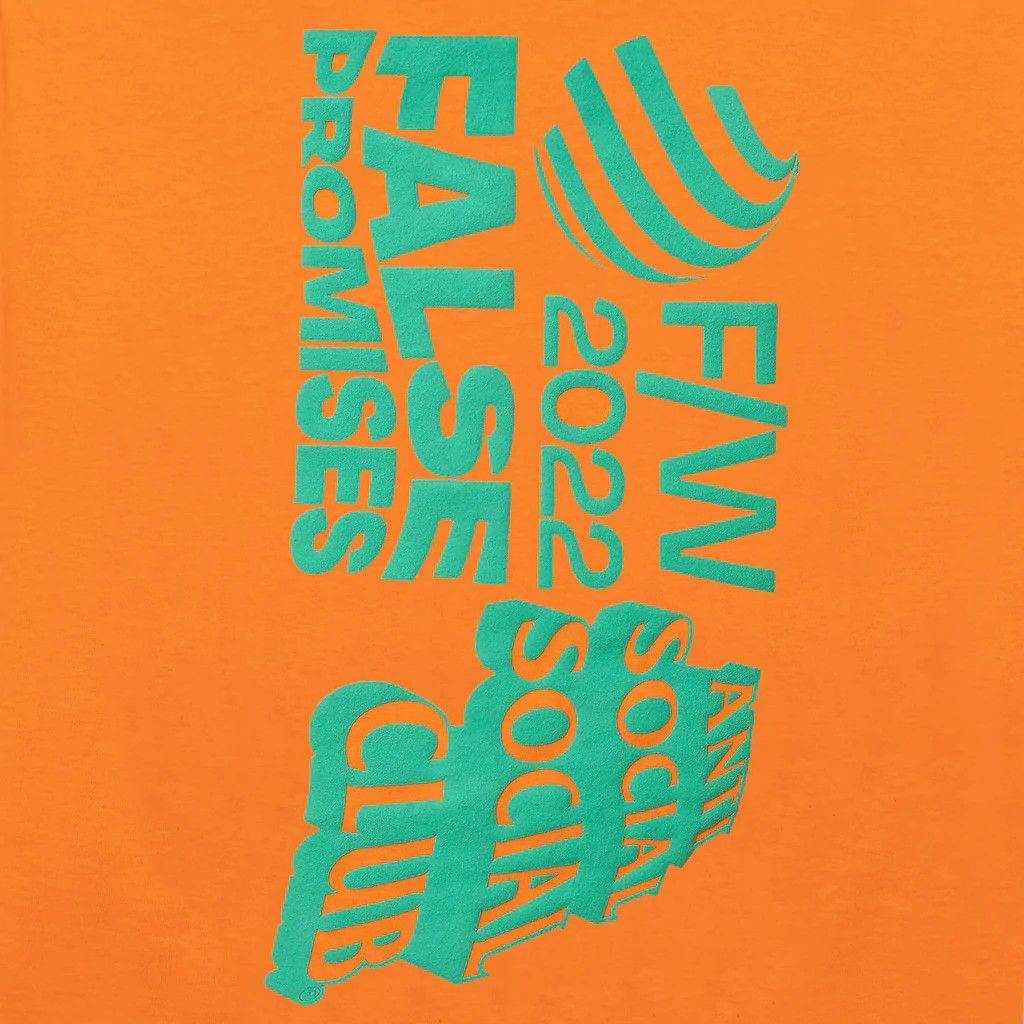 DS FW22 Green ASSC False Promises Orange Tee BApe Kith kaws