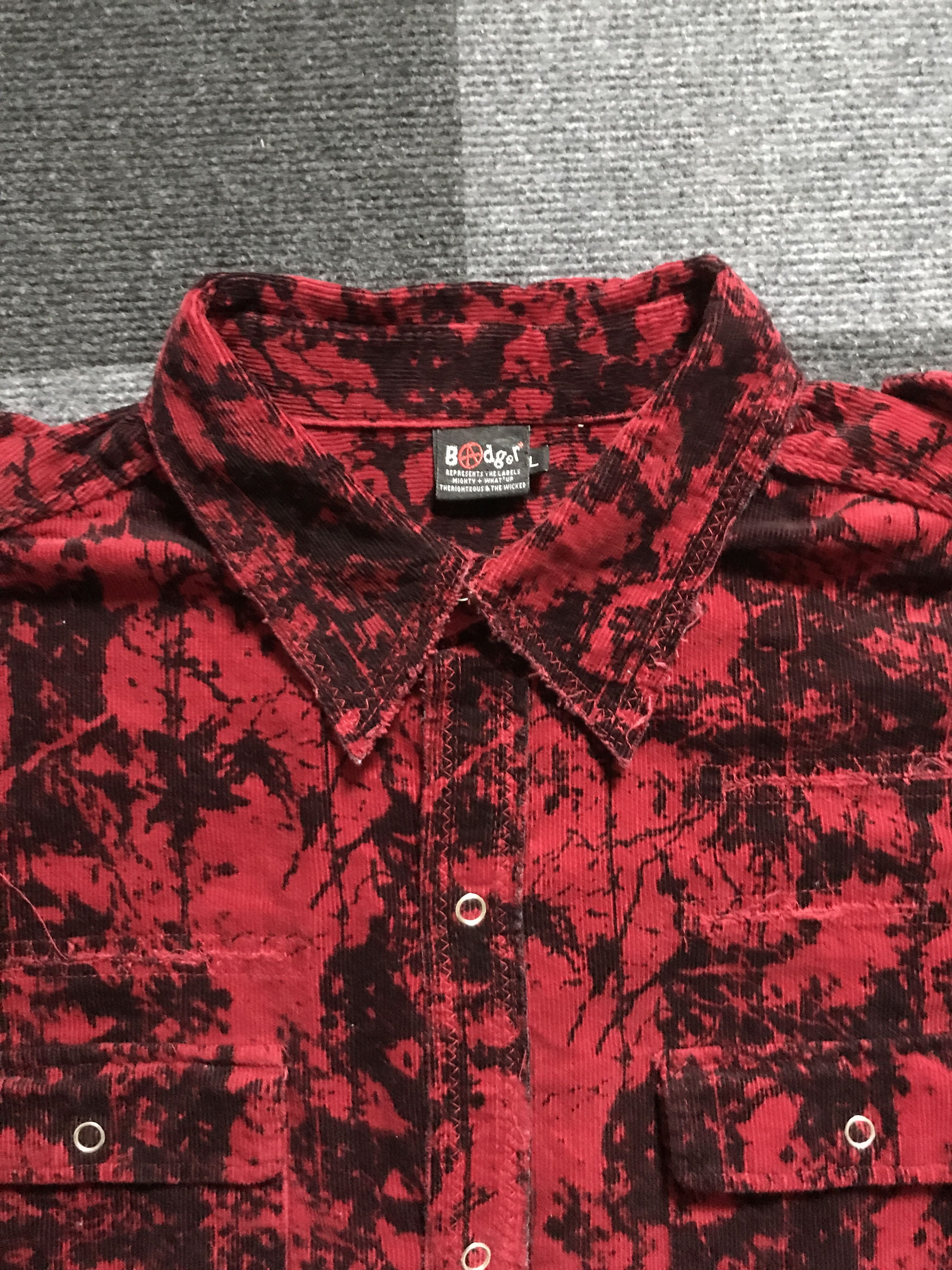 Japanese Brand × Seditionaries BUS8 BADGER Japan Seditionary Distressed Curduroy Punk Shirt Size US L / EU 52-54 / 3 - 4 Thumbnail