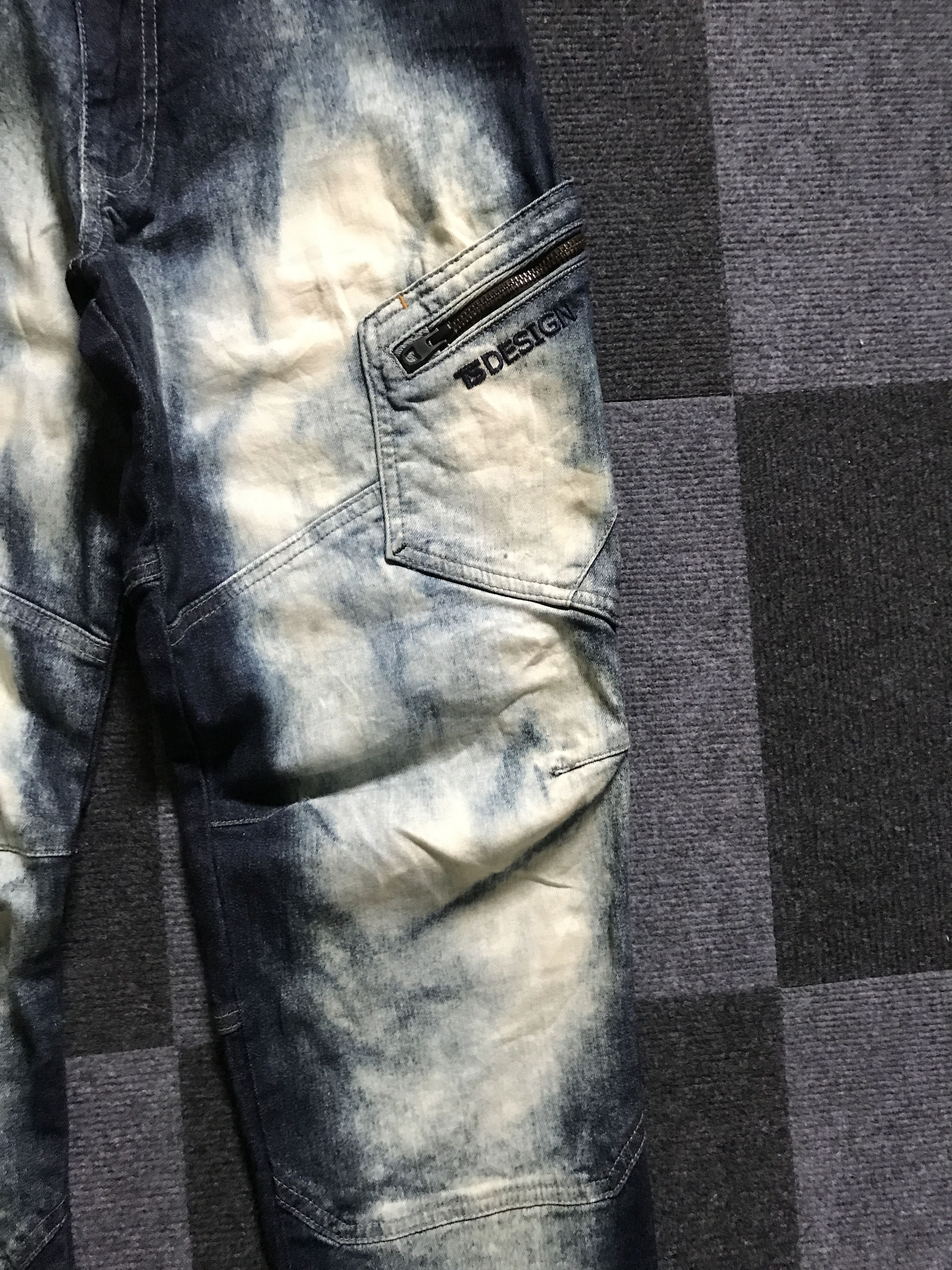 Japanese Brand CP226 TS DESIGN Stone Acid Wash Faded Cargo Pant Size US 30 / EU 46 - 8 Thumbnail