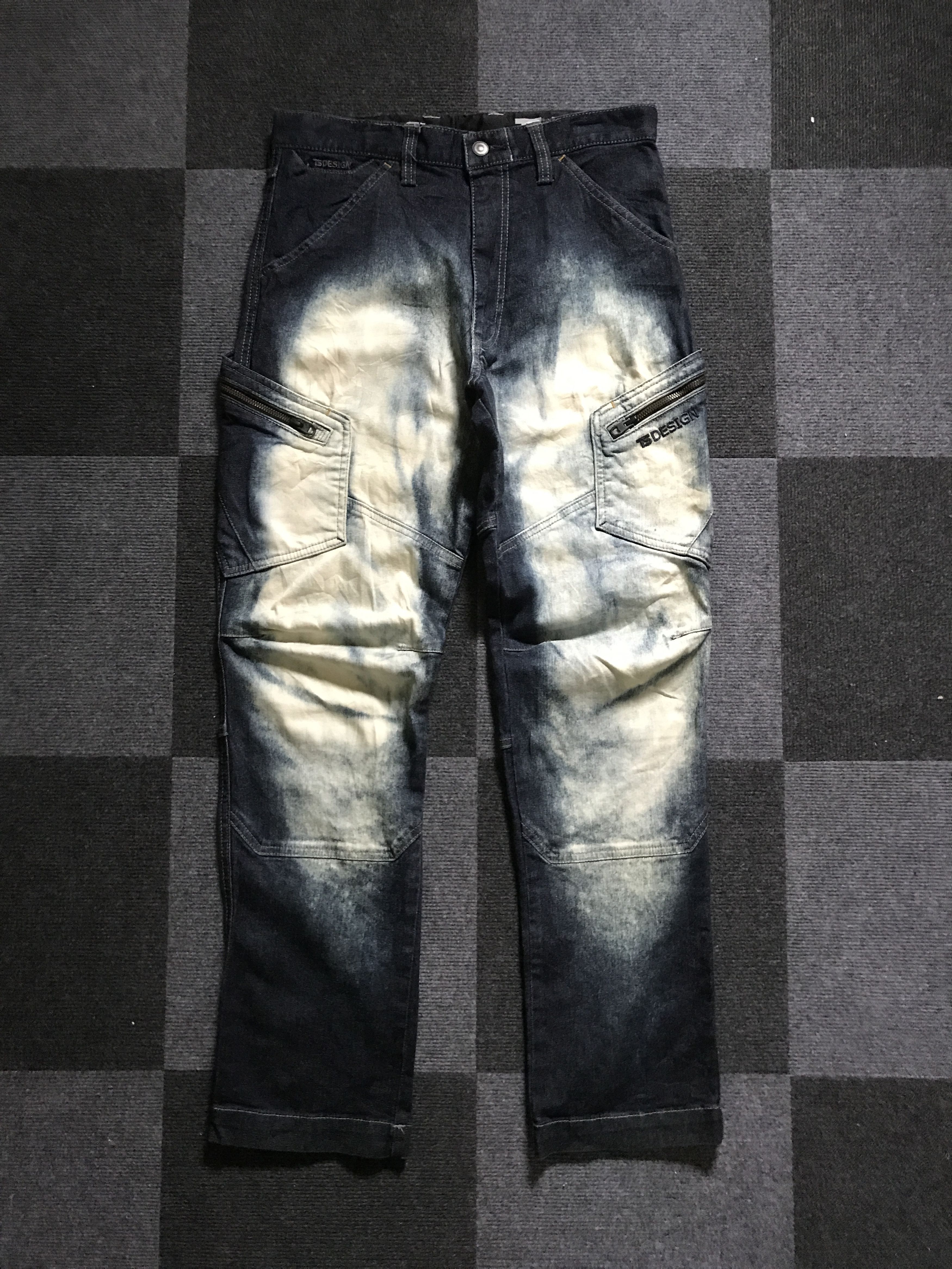 Japanese Brand CP226 TS DESIGN Stone Acid Wash Faded Cargo Pant Size US 30 / EU 46 - 3 Thumbnail