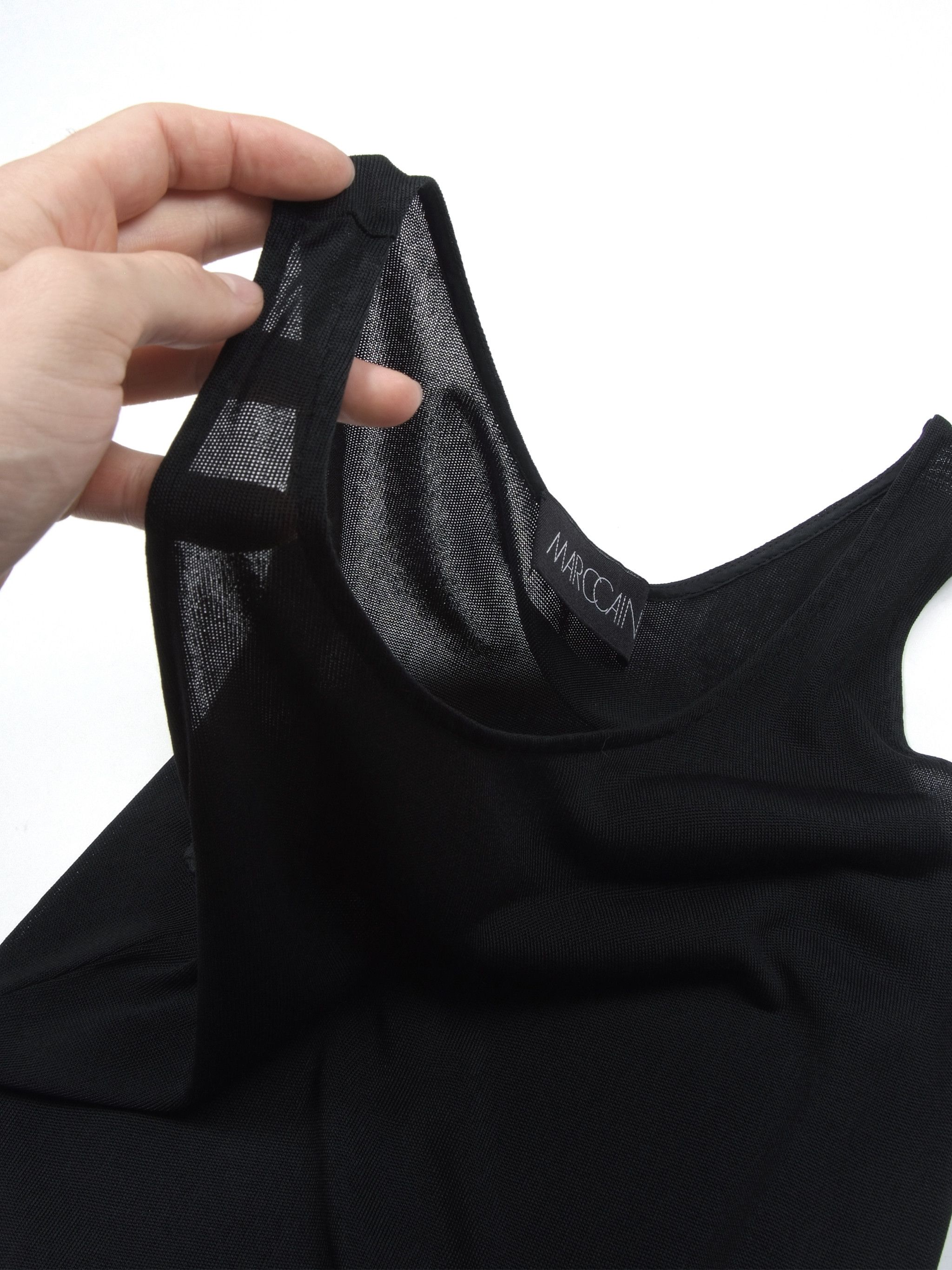Beauty Beast Vintage Marc Cain Black Mesh Viscose Tank Top Size S / US 4 / IT 40 - 7 Thumbnail