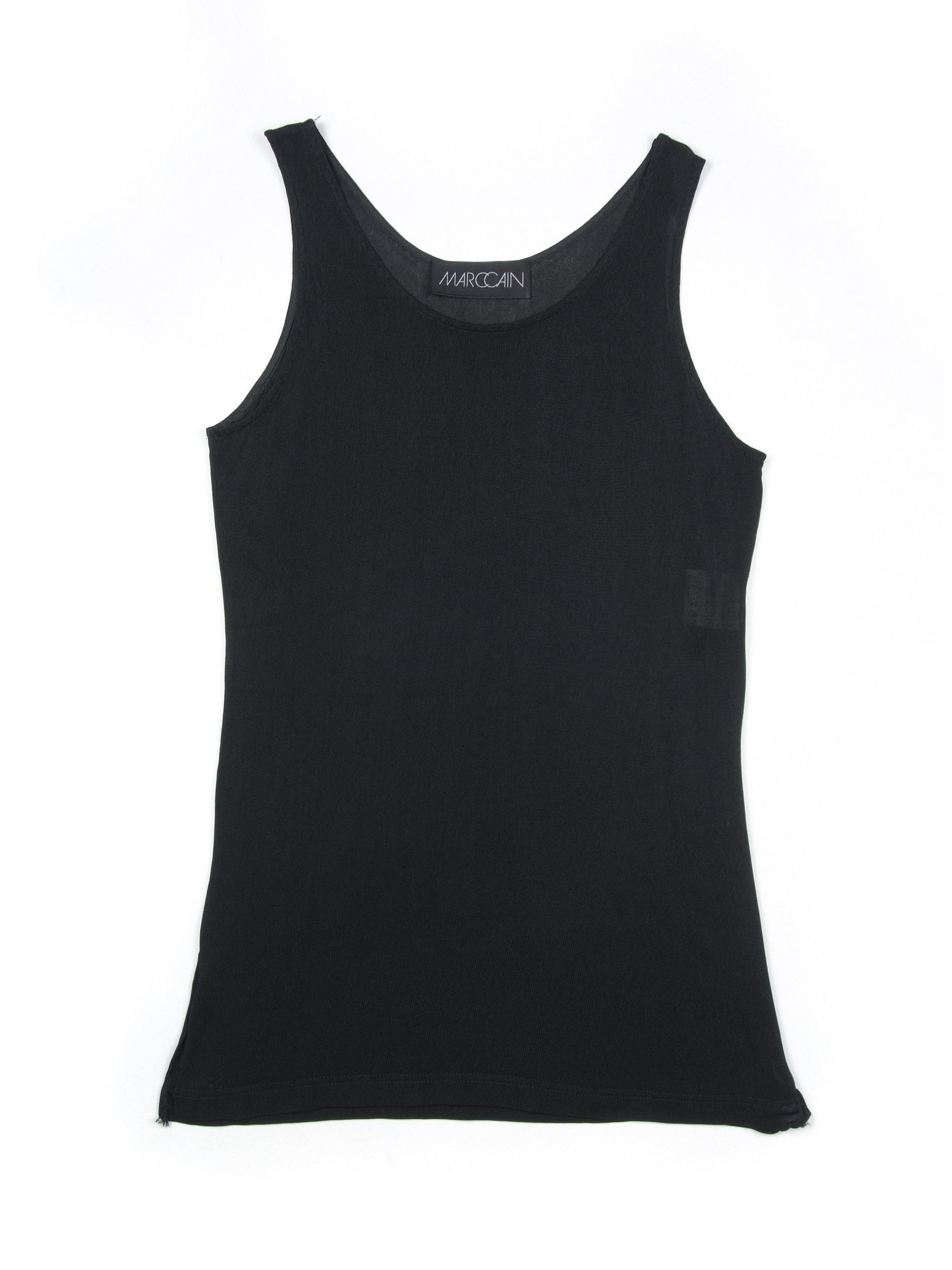 Beauty Beast Vintage Marc Cain Black Mesh Viscose Tank Top Size S / US 4 / IT 40 - 1 Thumbnail