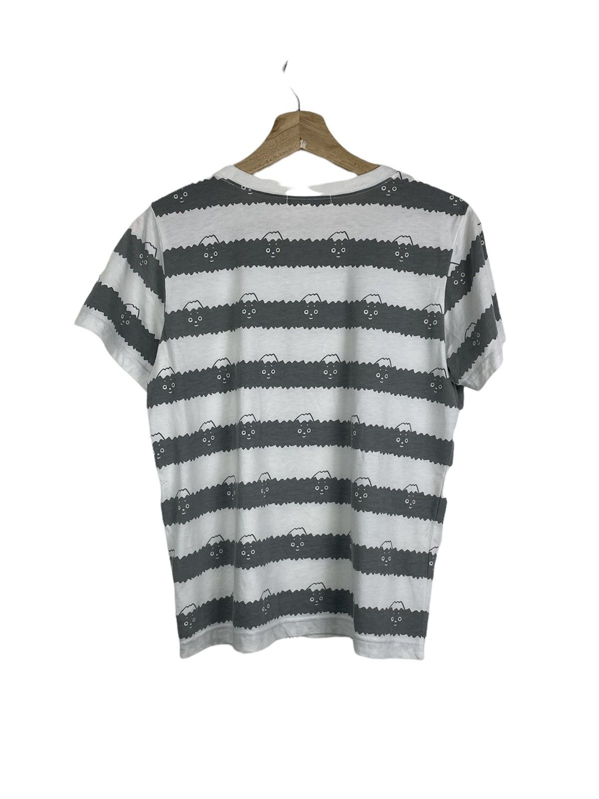 Issey Miyake × Ne-Net Ne-net Japan Mt. Fuji Face Tee | Quirky Graphic Stripes Size S / US 4 / IT 40 - 2 Thumbnail