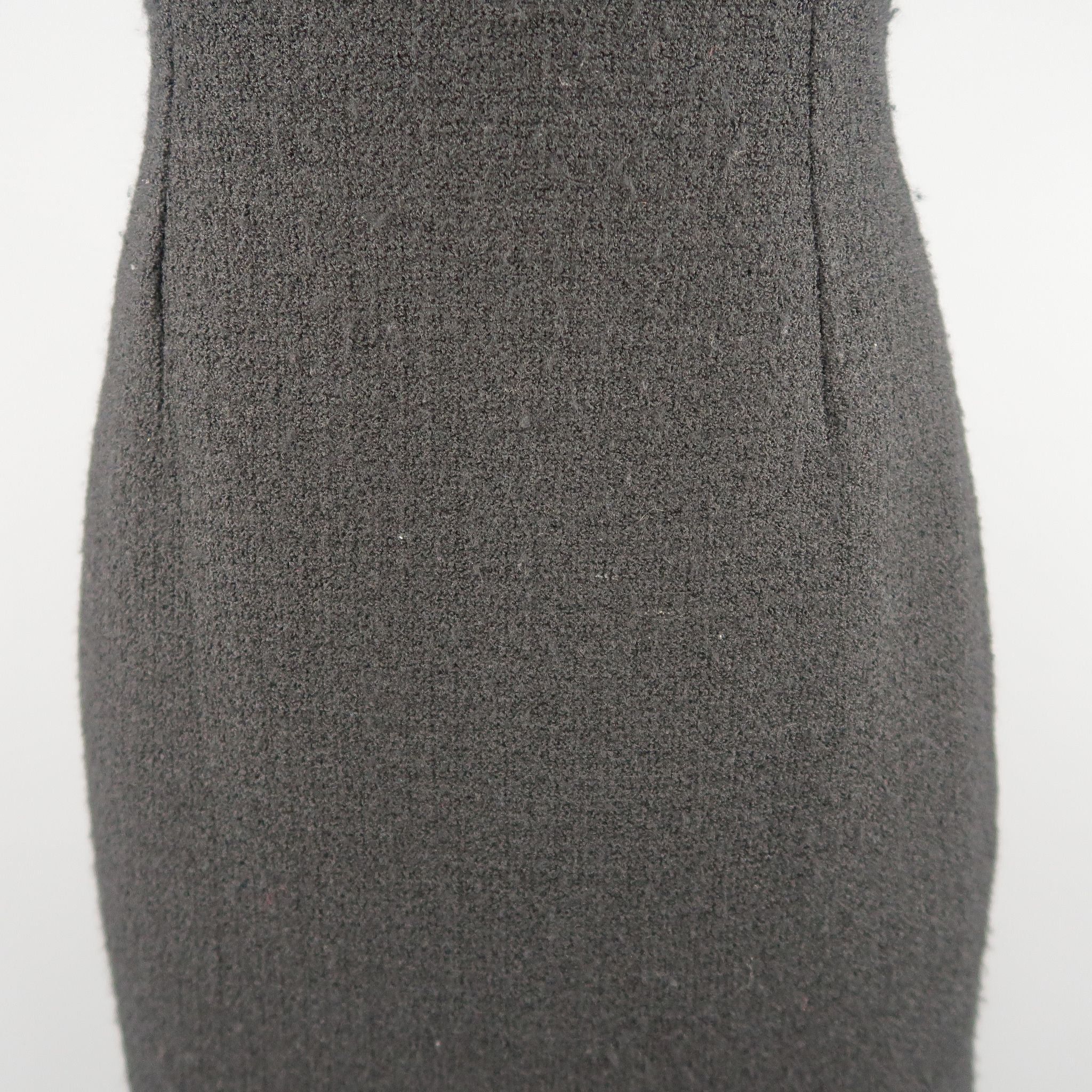 Versace Black Wool Blend Tweed Asymmetrical Dress Size S / US 4 / IT 40 - 3 Thumbnail