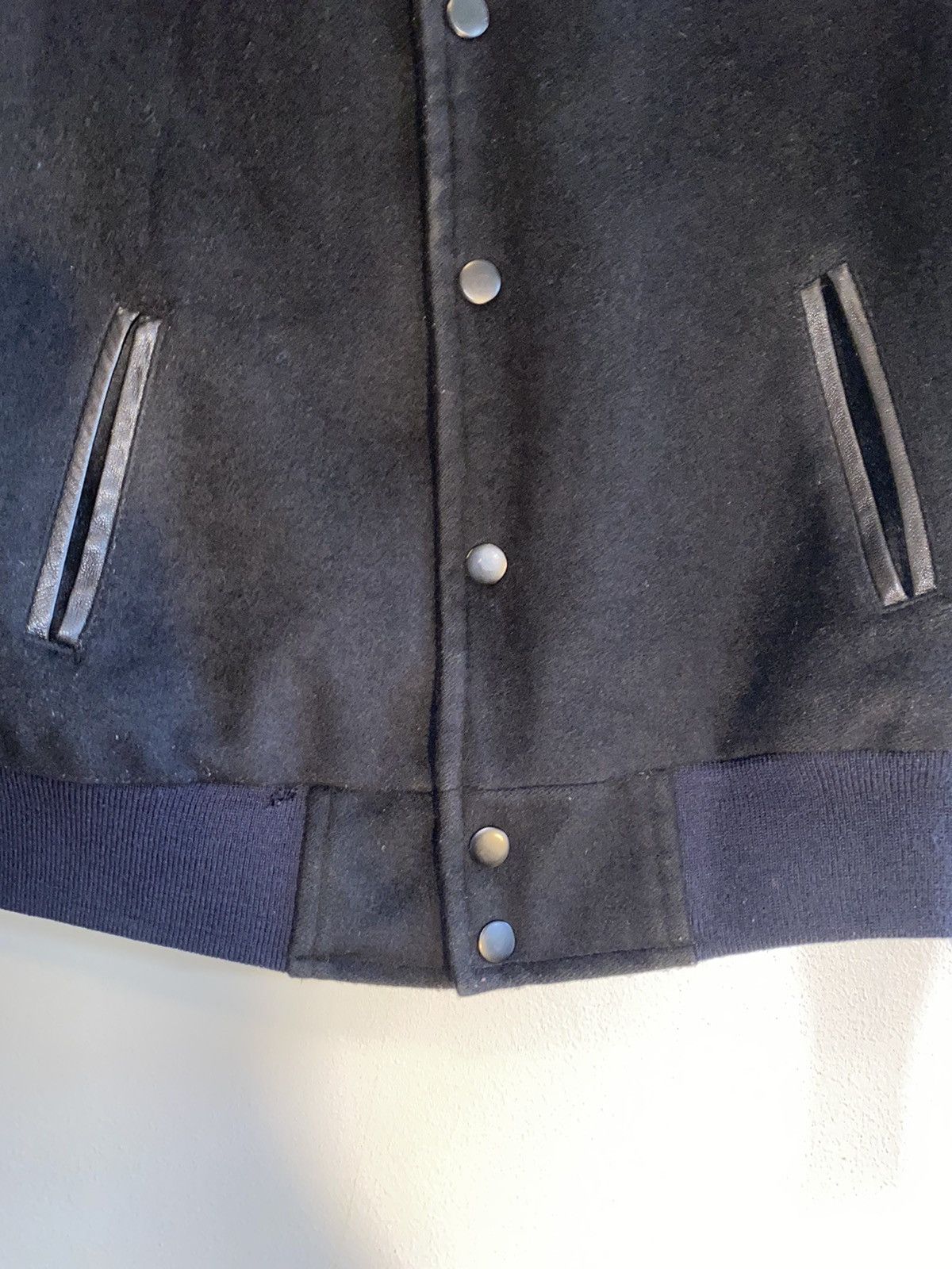 Falcon Garments Black summer varsity with leather sleeves Size US S / EU 44-46 / 1 - 4 Thumbnail
