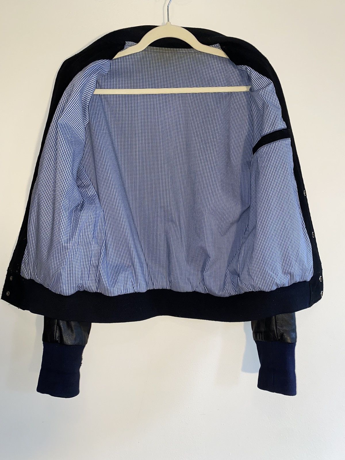 Falcon Garments Black summer varsity with leather sleeves Size US S / EU 44-46 / 1 - 5 Thumbnail