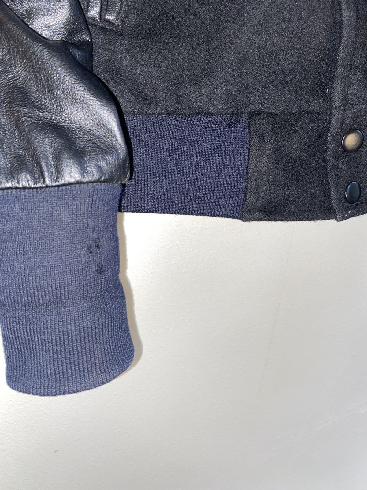 Falcon Garments Black summer varsity with leather sleeves Size US S / EU 44-46 / 1 - 7 Thumbnail