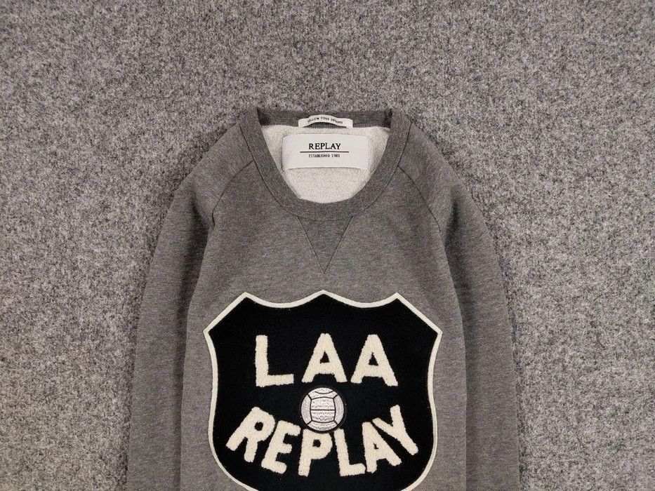 Japanese Brand Replay Crewneck Sweatshirt Blank Grey Big Logo Size US S / EU 44-46 / 1 - 3 Thumbnail