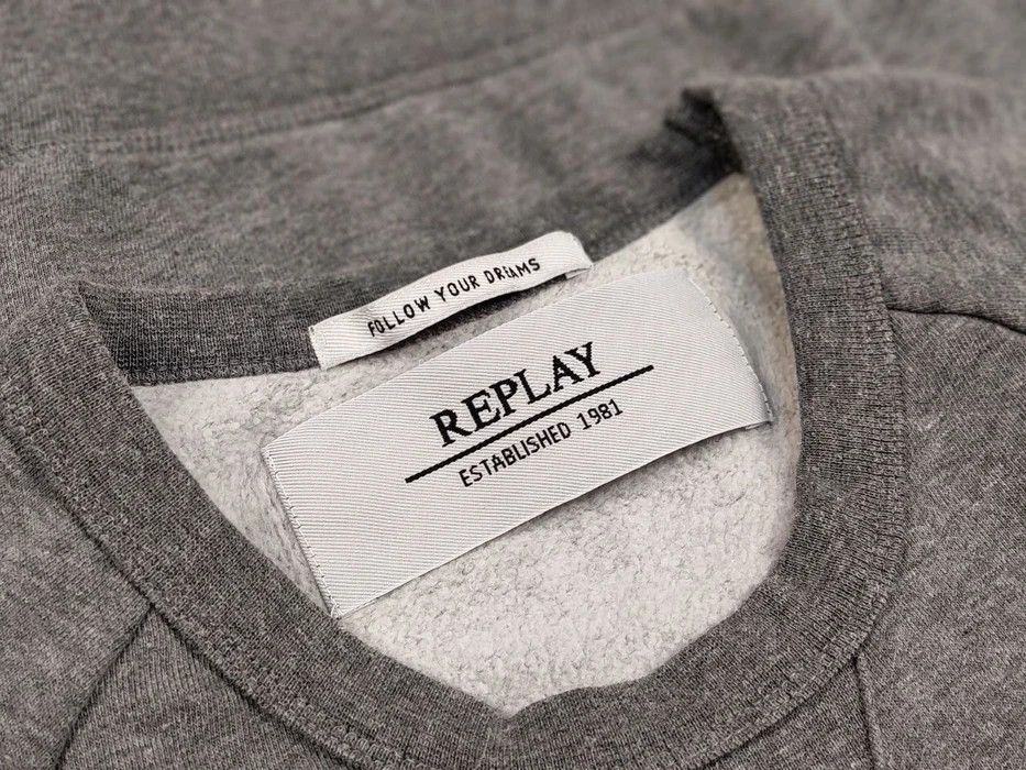 Japanese Brand Replay Crewneck Sweatshirt Blank Grey Big Logo Size US S / EU 44-46 / 1 - 8 Thumbnail