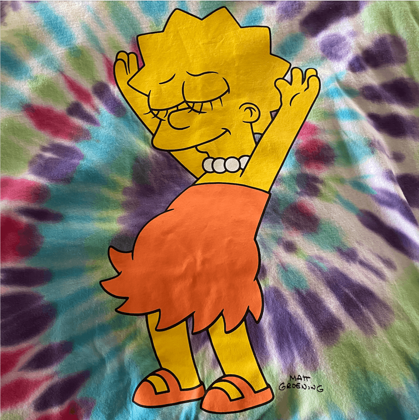 The Simpsons NEW Unisex Lisa Simpson Tie Dye T-Shirt, Large | Grailed