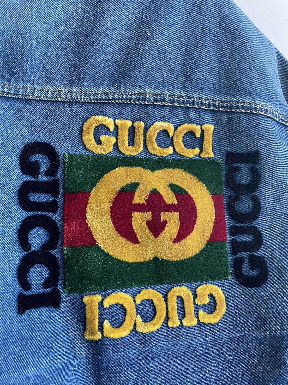 Gucci $3,300 Value Sold Out Super Runway Iconic Logo Denim Jacket Size US XL / EU 56 / 4 - 5 Thumbnail