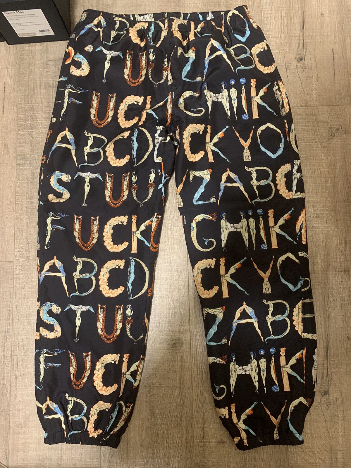 Supreme 2018ss Supreme alphabet silk pants black medium | Grailed