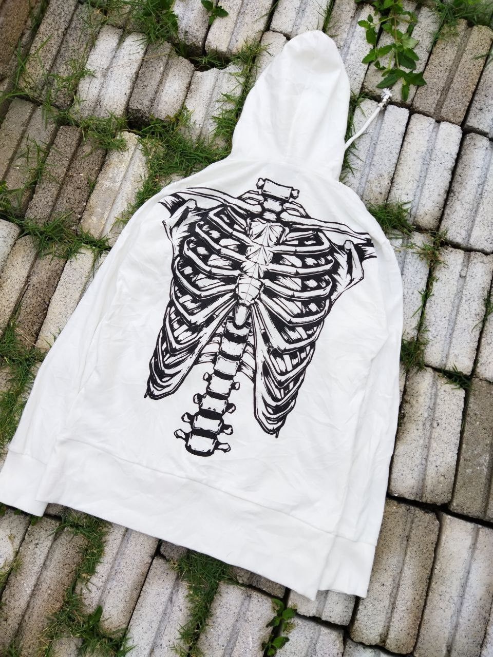 Japanese Brand Glad News Japan Skeleton Hoodie Size L / US 10 / IT 46 - 2 Thumbnail