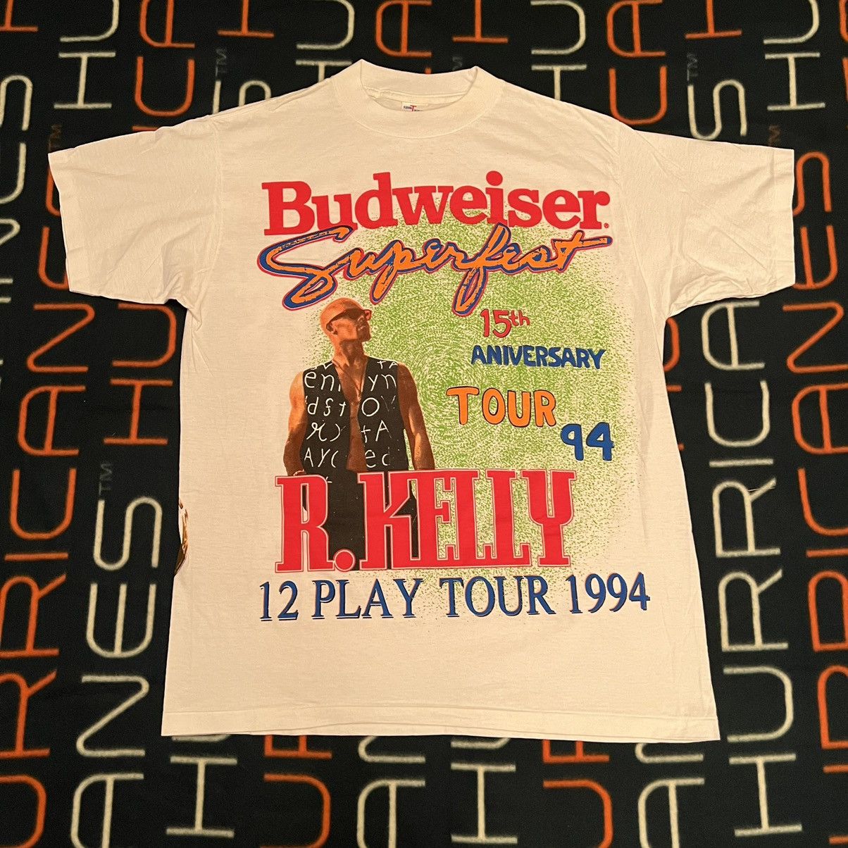 Vintage VTG 1994 Budweiser Superfest Shirt Rap Tees R.Kelly 