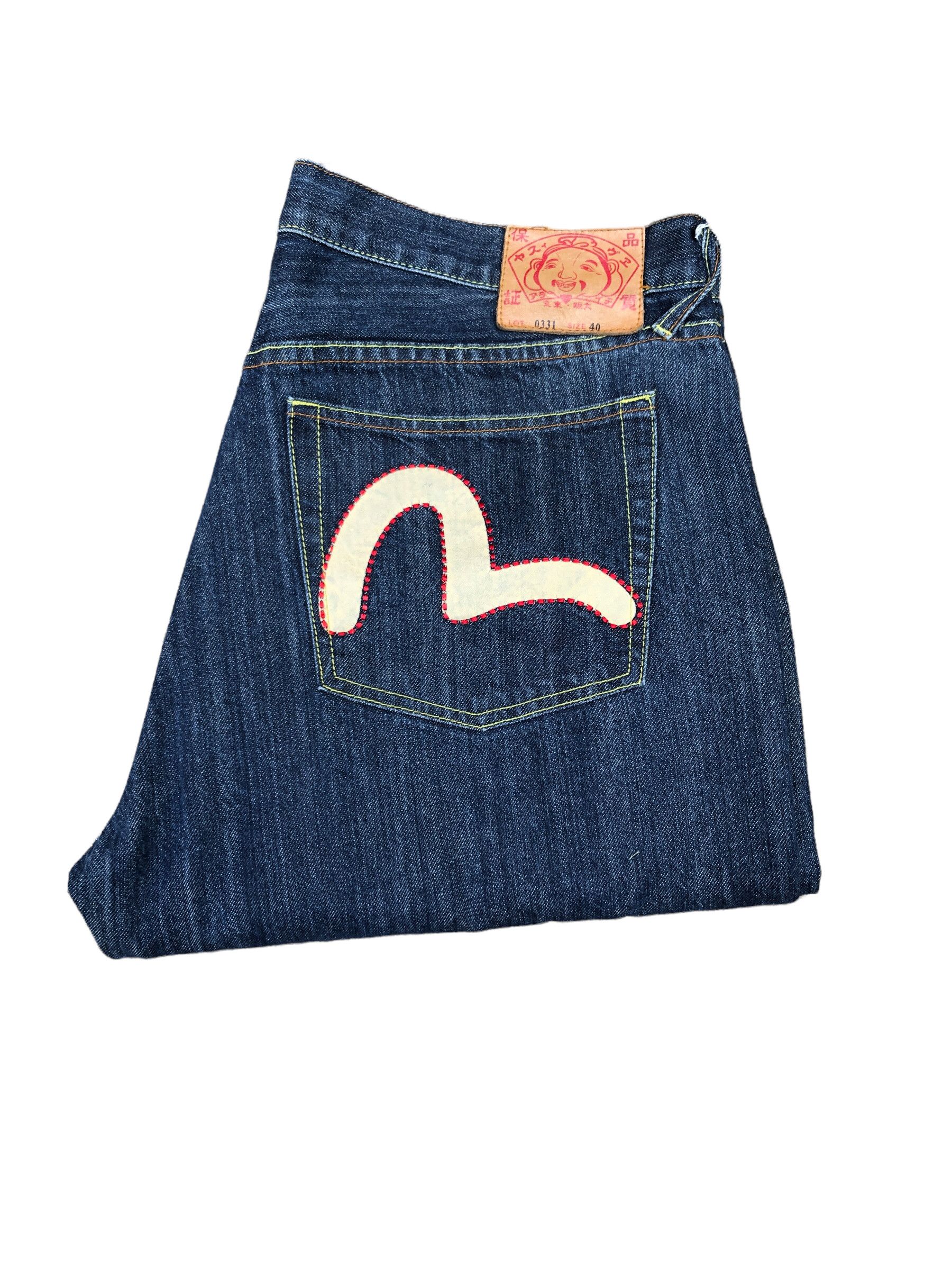 RARE Evisu Embroidered Jeans Size 40 Blue