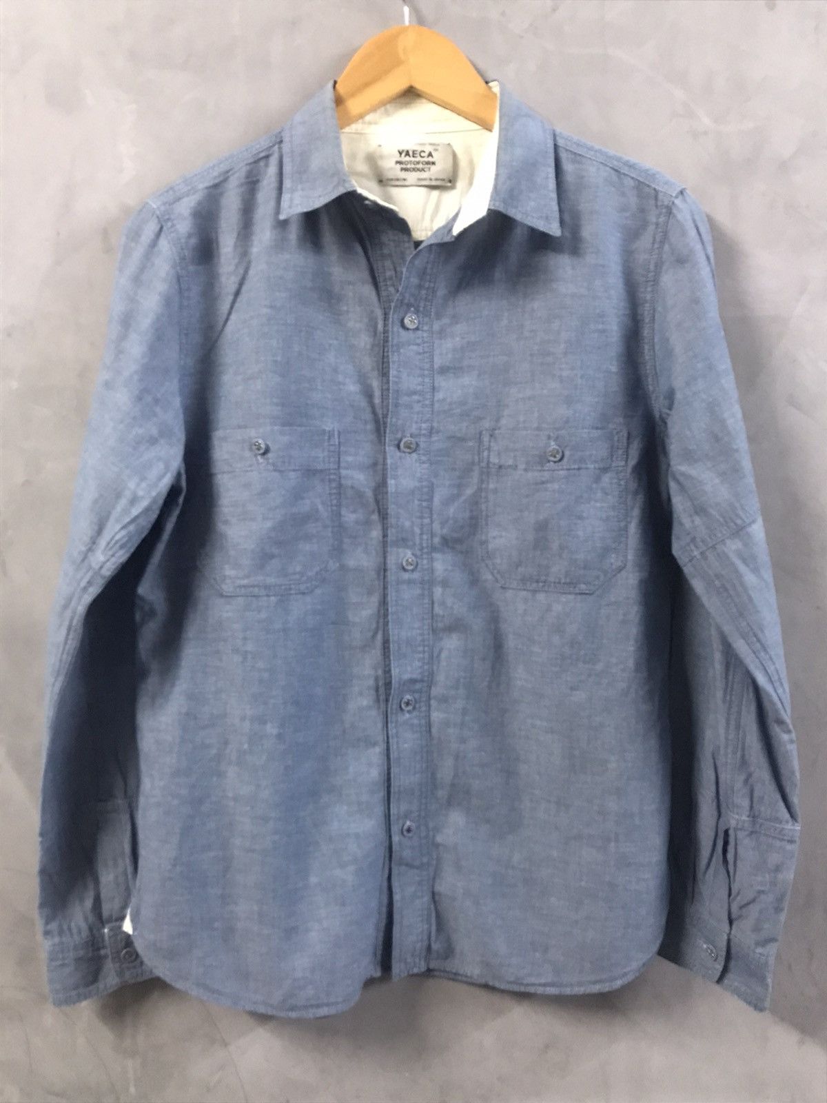 YAECA YAECA LONG SLEEVE CHAMBRAY SHIRT Size US S / EU 44-46 / 1 - 1 Thumbnail