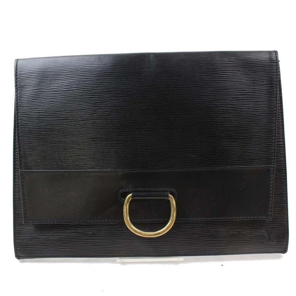 Louis Vuitton Epi Noir Pochette Lena Ring Fold Clutch 869006
