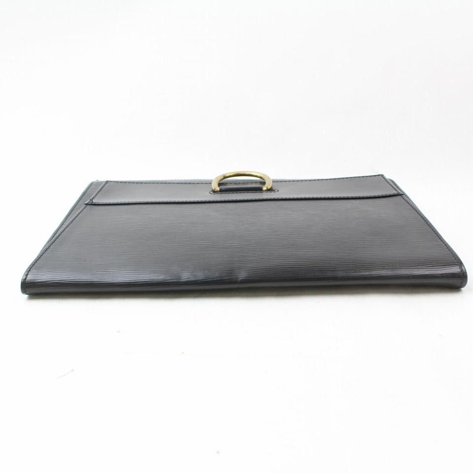 Louis Vuitton Epi Noir Pochette Lena Ring Fold Clutch 869006