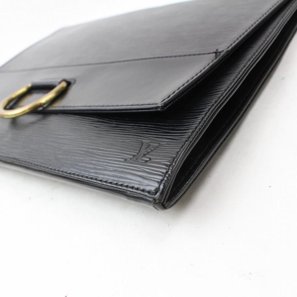 Louis Vuitton Epi Noir Pochette Lena Ring Fold Clutch 869006