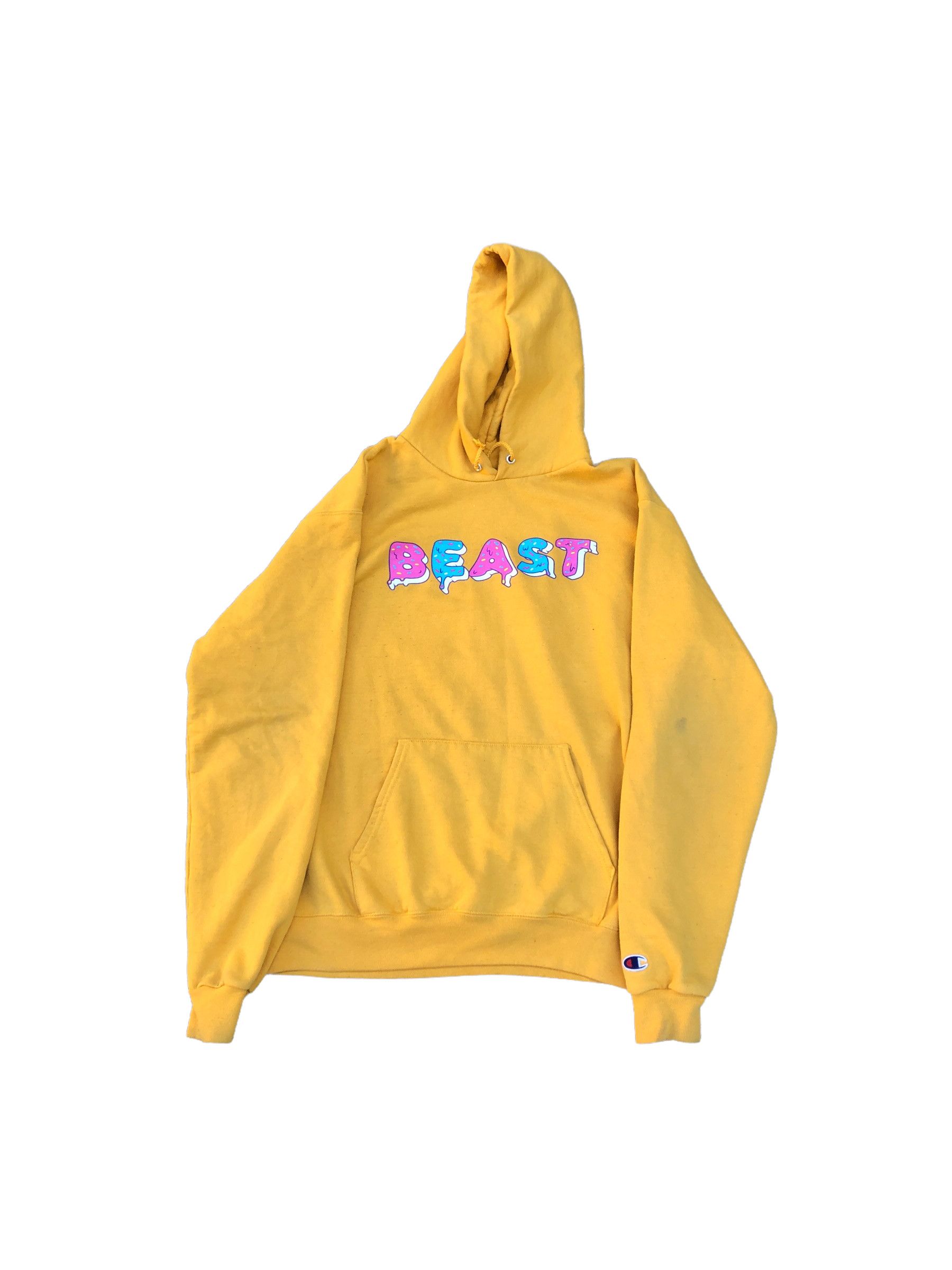 Champion X Mr Beast Merch Big Logo BEAST Yellow Medium