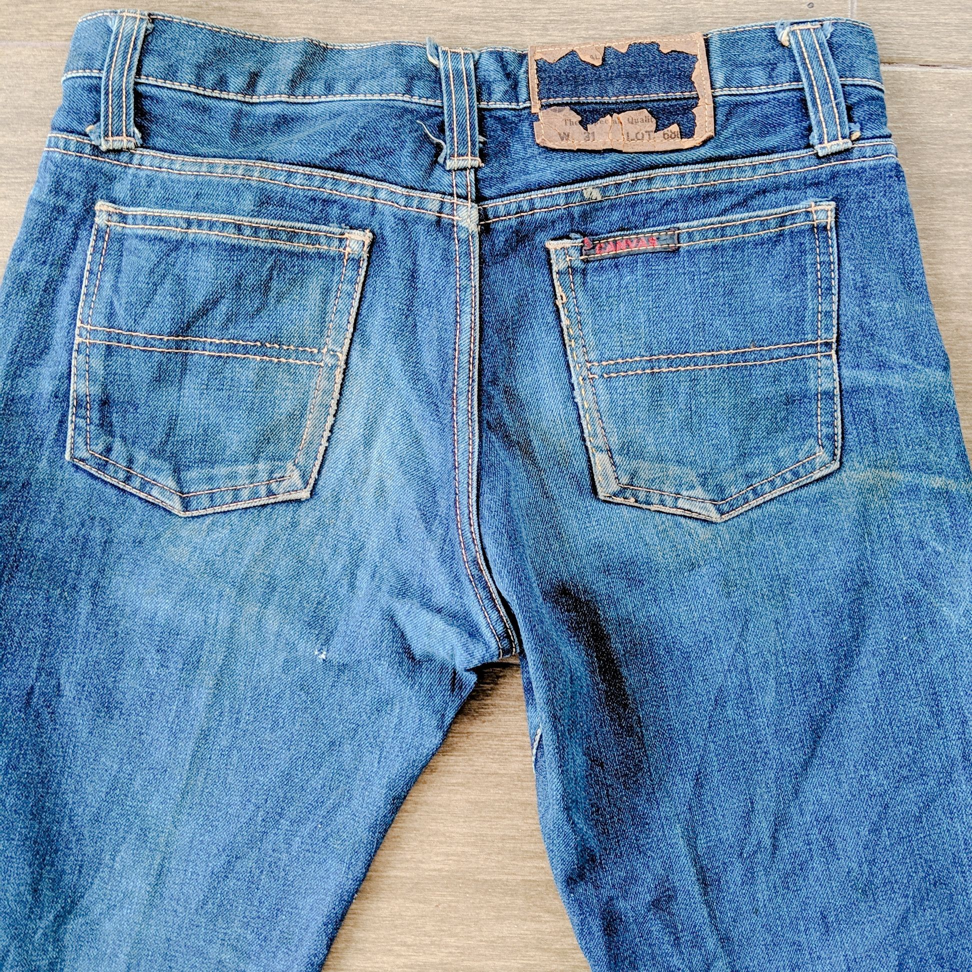 Japanese Brand W32 Vintage Canvas Faded Flare Sick Denim Distressed Pants Size US 32 / EU 48 - 6 Thumbnail