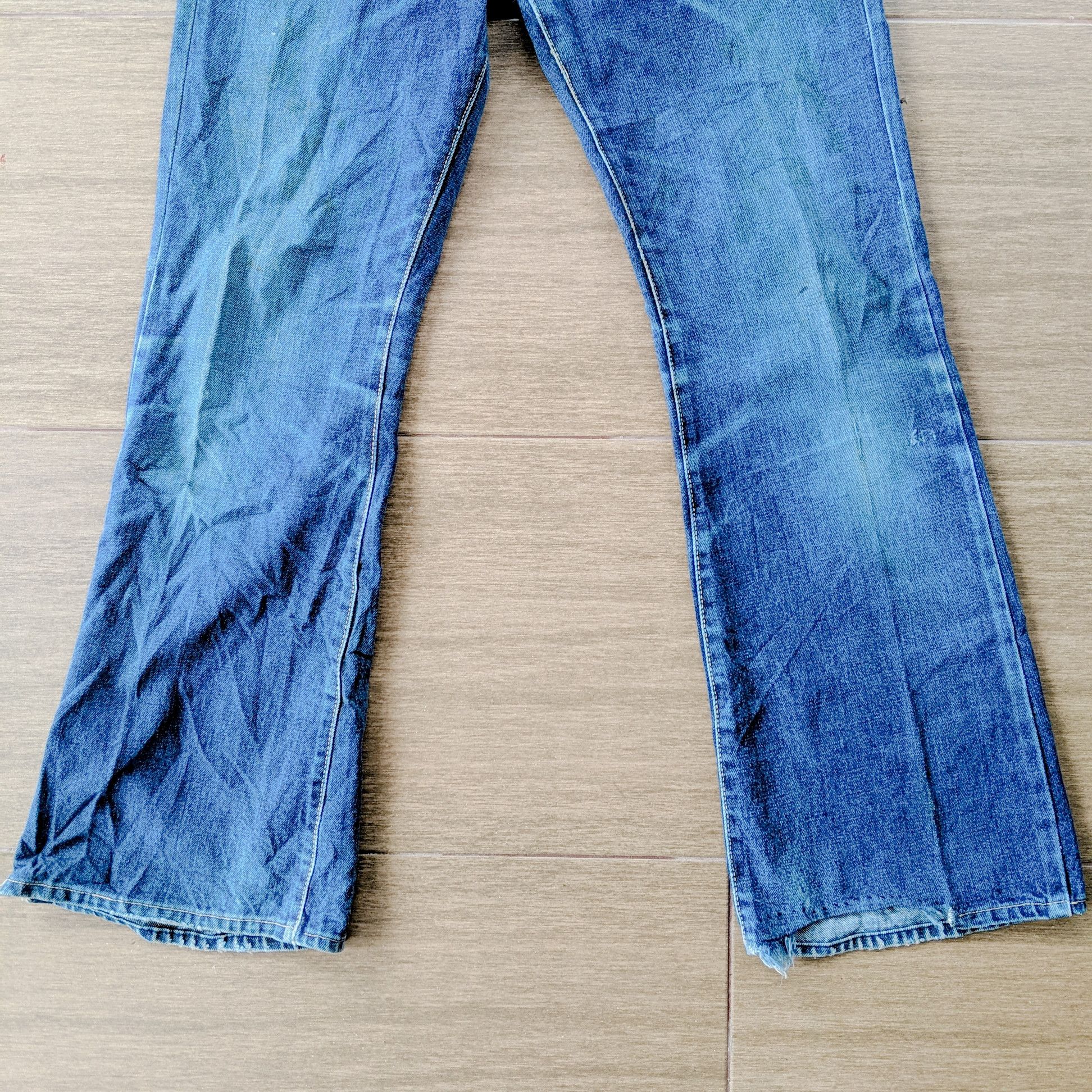 Japanese Brand W32 Vintage Canvas Faded Flare Sick Denim Distressed Pants Size US 32 / EU 48 - 11 Thumbnail
