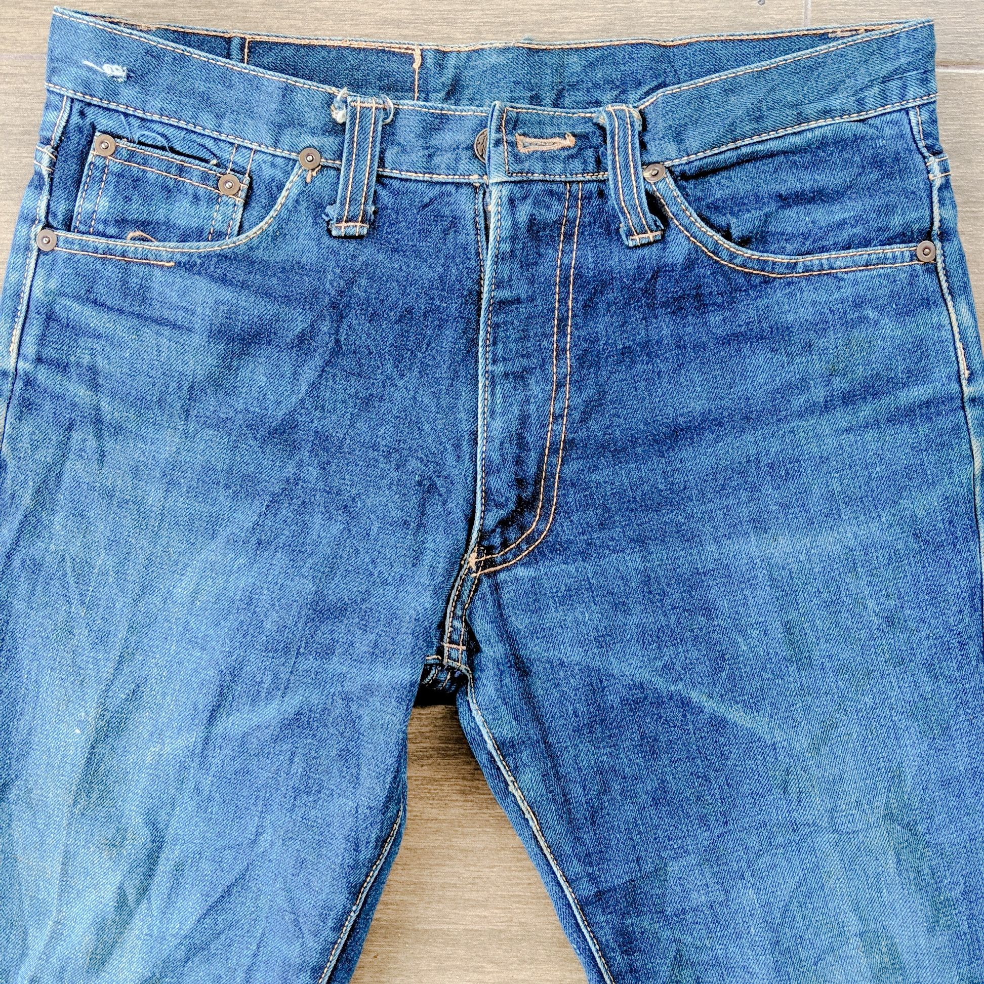 Japanese Brand W32 Vintage Canvas Faded Flare Sick Denim Distressed Pants Size US 32 / EU 48 - 14 Thumbnail