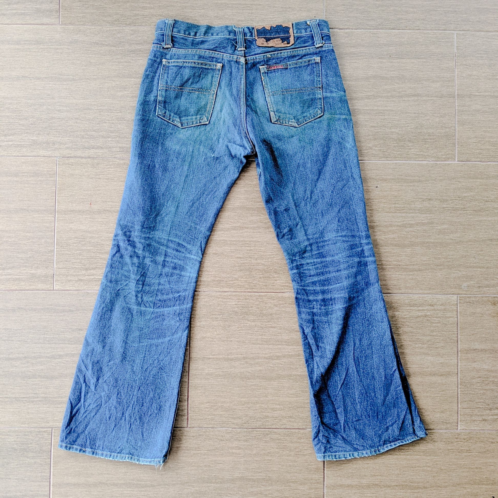 Japanese Brand W32 Vintage Canvas Faded Flare Sick Denim Distressed Pants Size US 32 / EU 48 - 7 Thumbnail