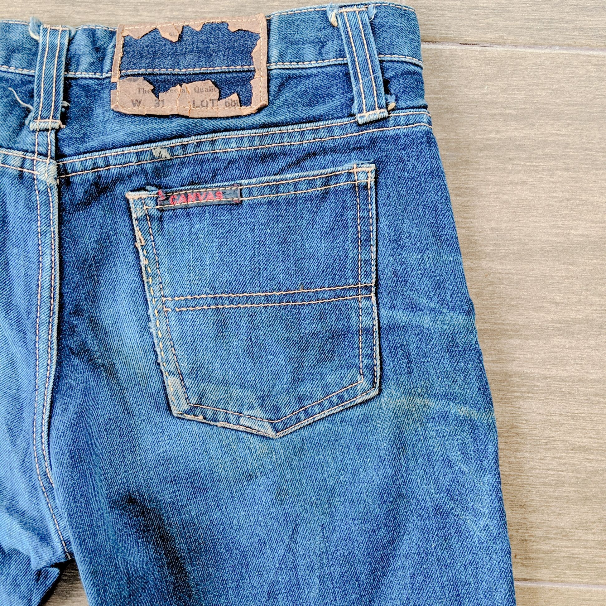 Japanese Brand W32 Vintage Canvas Faded Flare Sick Denim Distressed Pants Size US 32 / EU 48 - 3 Thumbnail