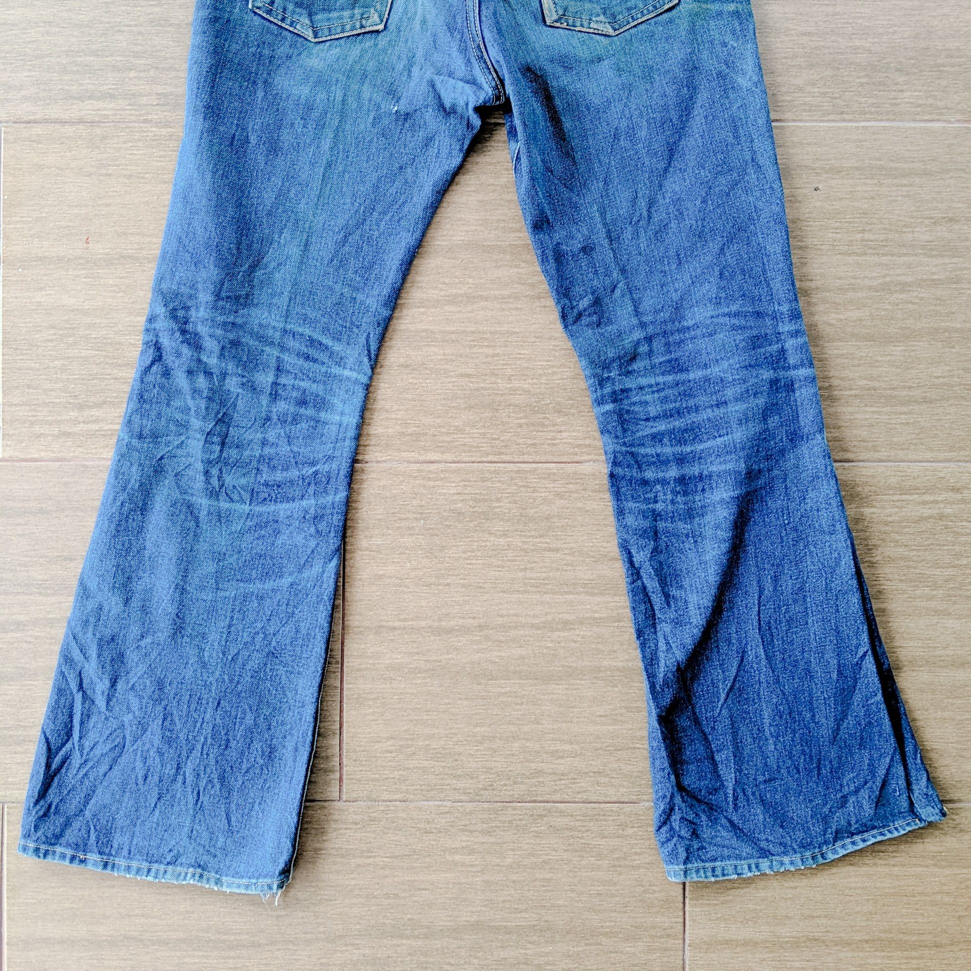 Japanese Brand W32 Vintage Canvas Faded Flare Sick Denim Distressed Pants Size US 32 / EU 48 - 5 Thumbnail