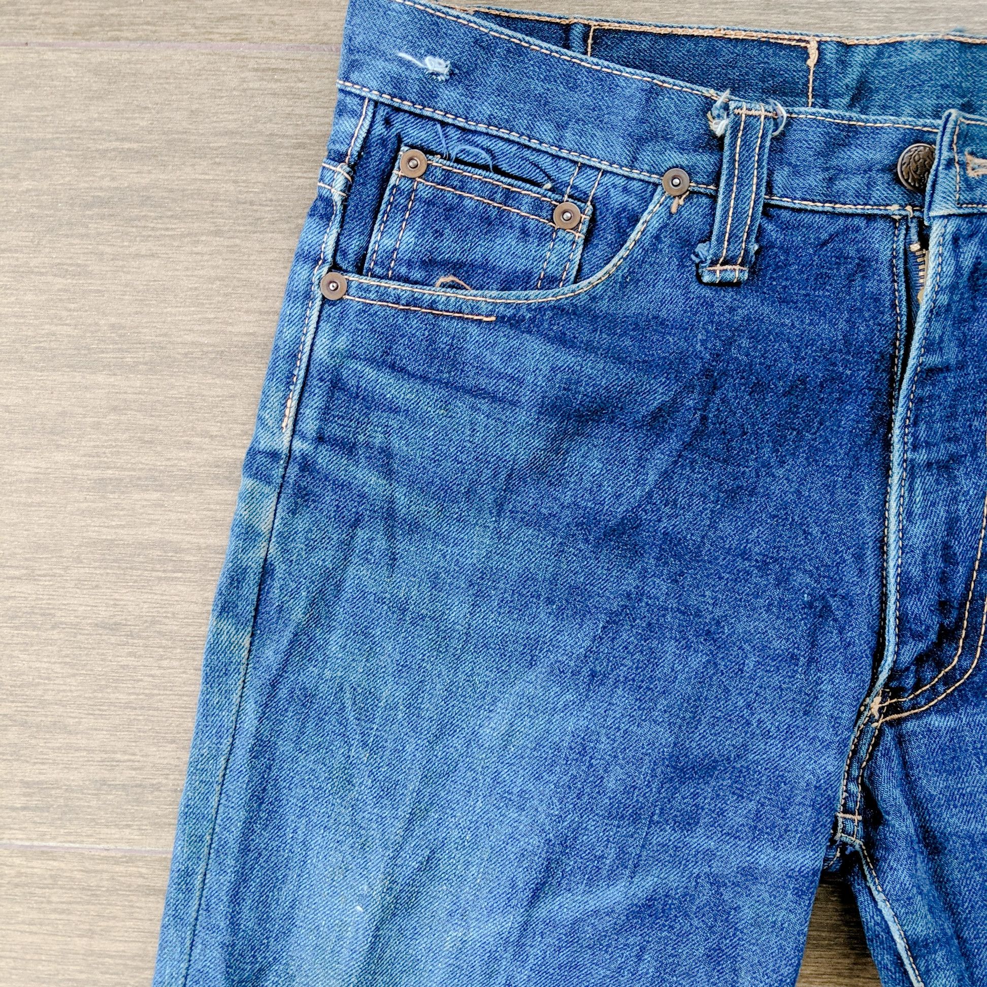 Japanese Brand W32 Vintage Canvas Faded Flare Sick Denim Distressed Pants Size US 32 / EU 48 - 13 Thumbnail
