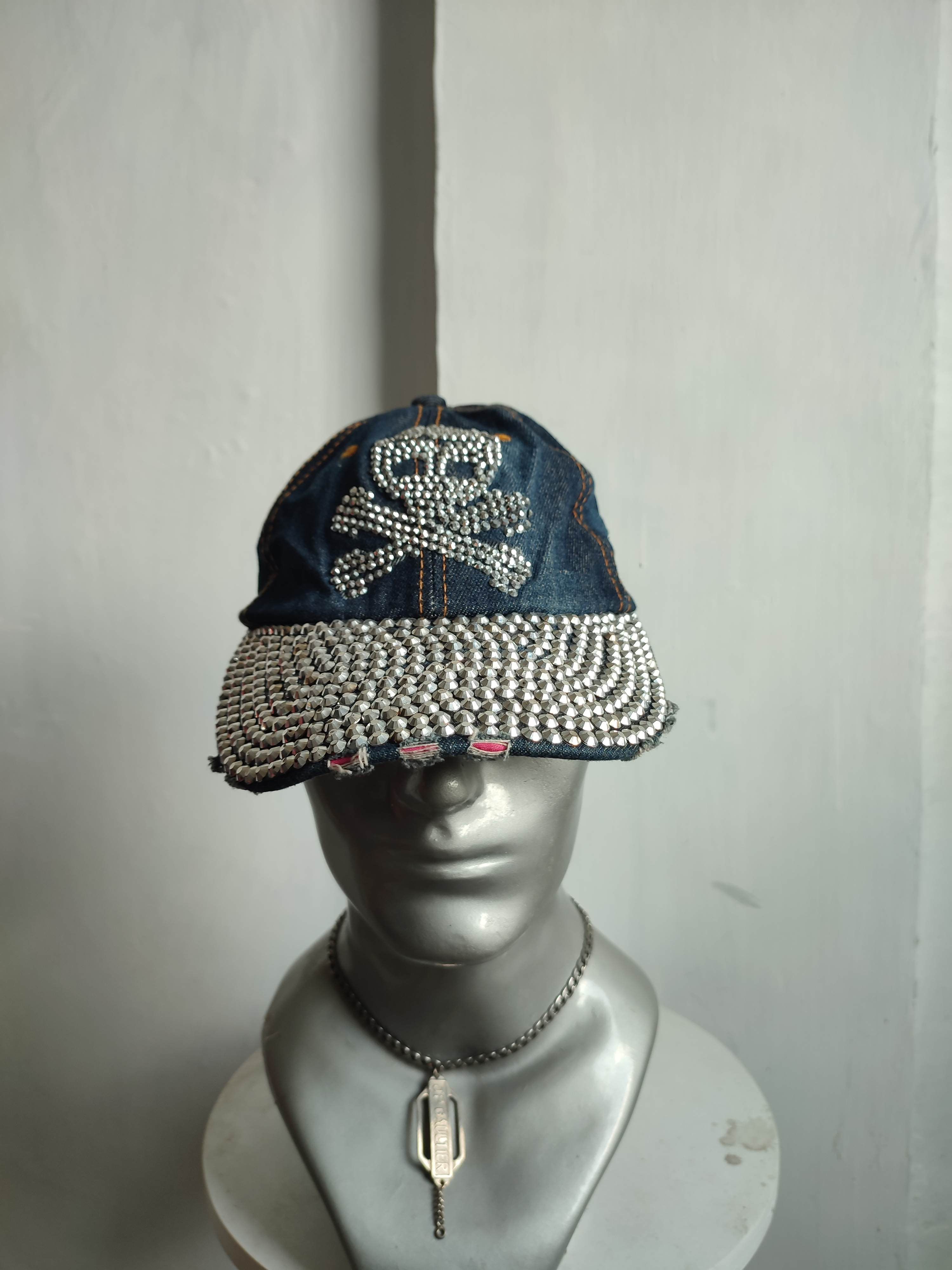 Other 🔥Unknown Sparkling Skull Skeleton Punk Distressed Hats Size ONE SIZE - 1 Thumbnail