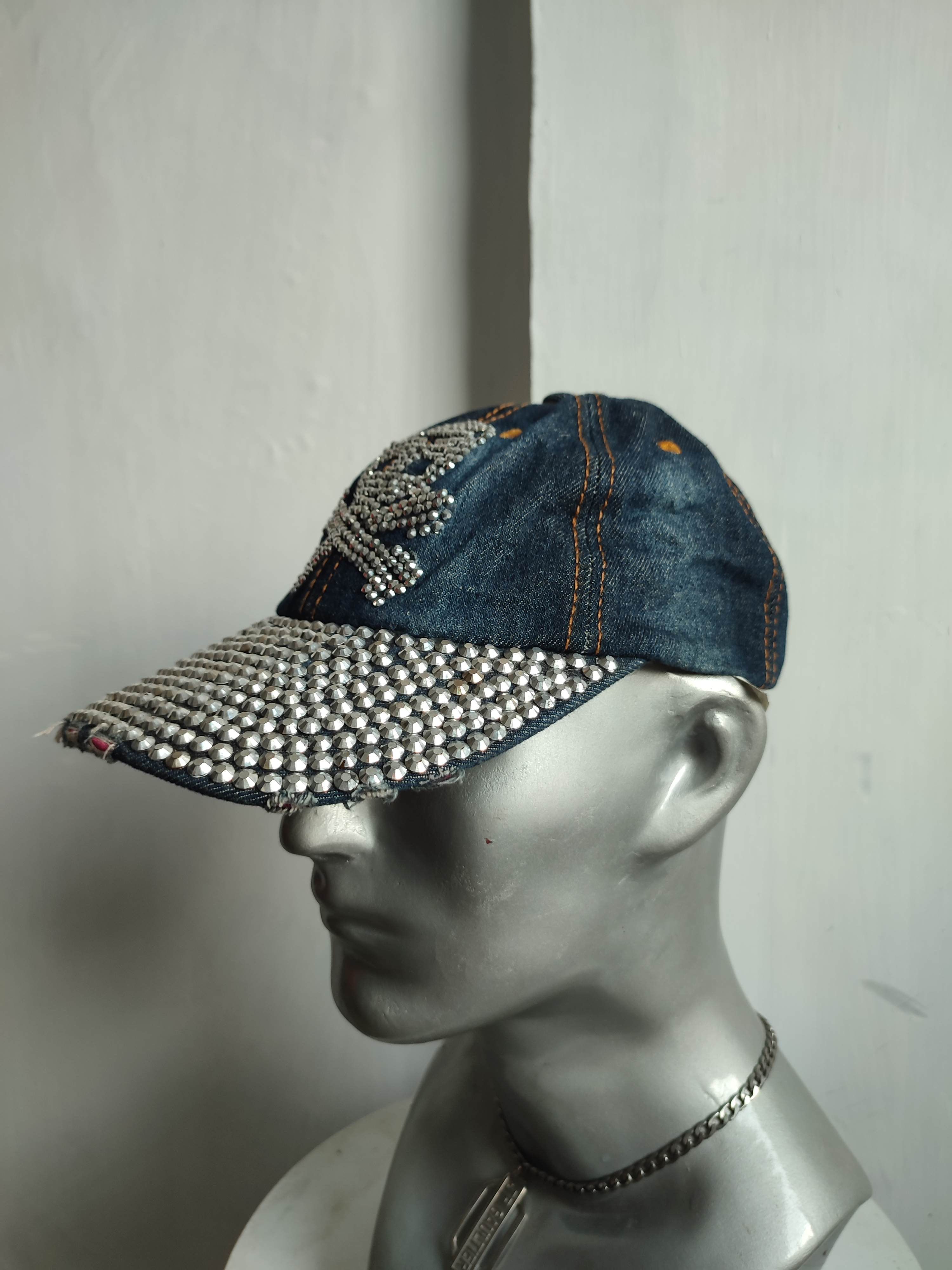 Other 🔥Unknown Sparkling Skull Skeleton Punk Distressed Hats Size ONE SIZE - 7 Thumbnail